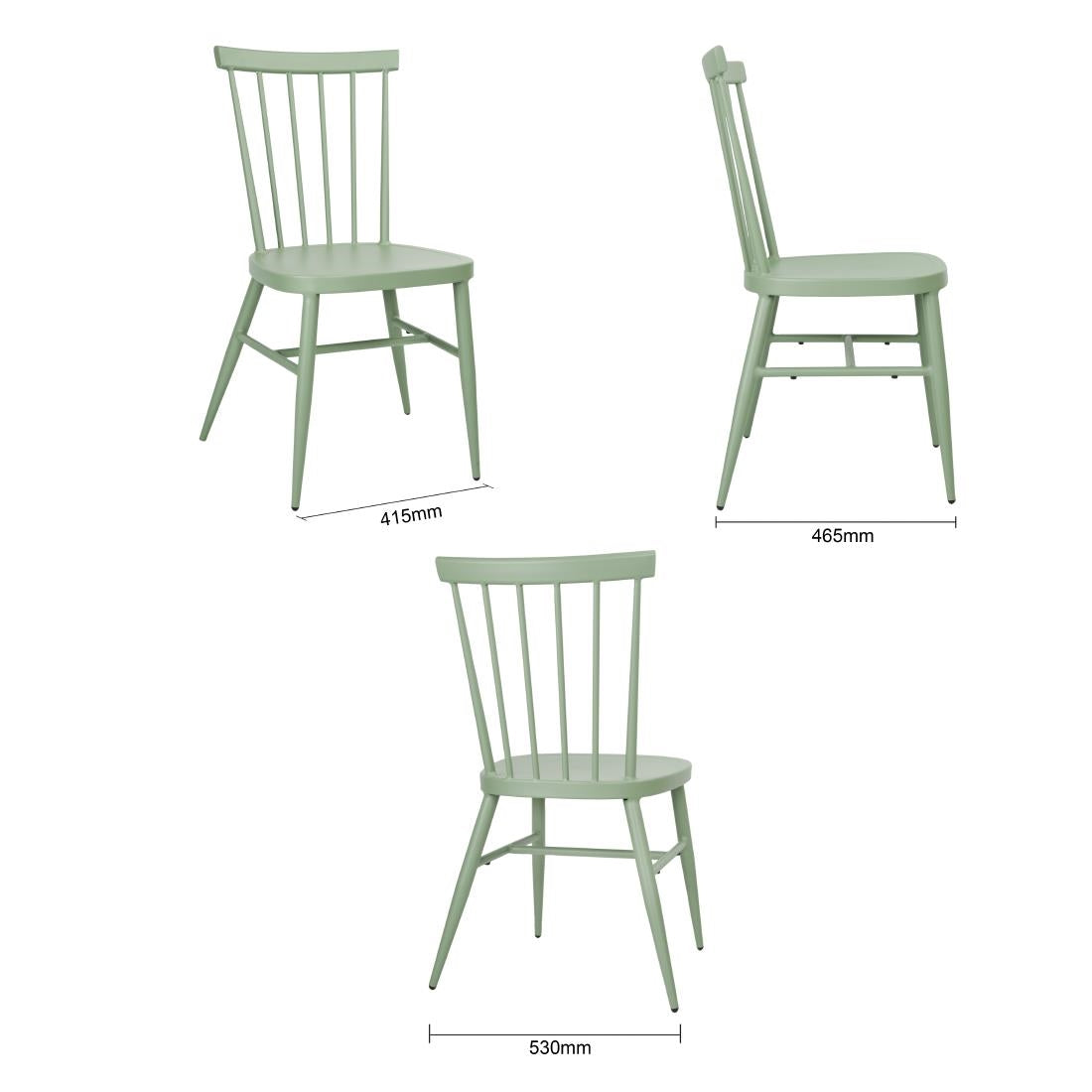 Bolero Windsor Aluminium Green Chairs (4 Pack)