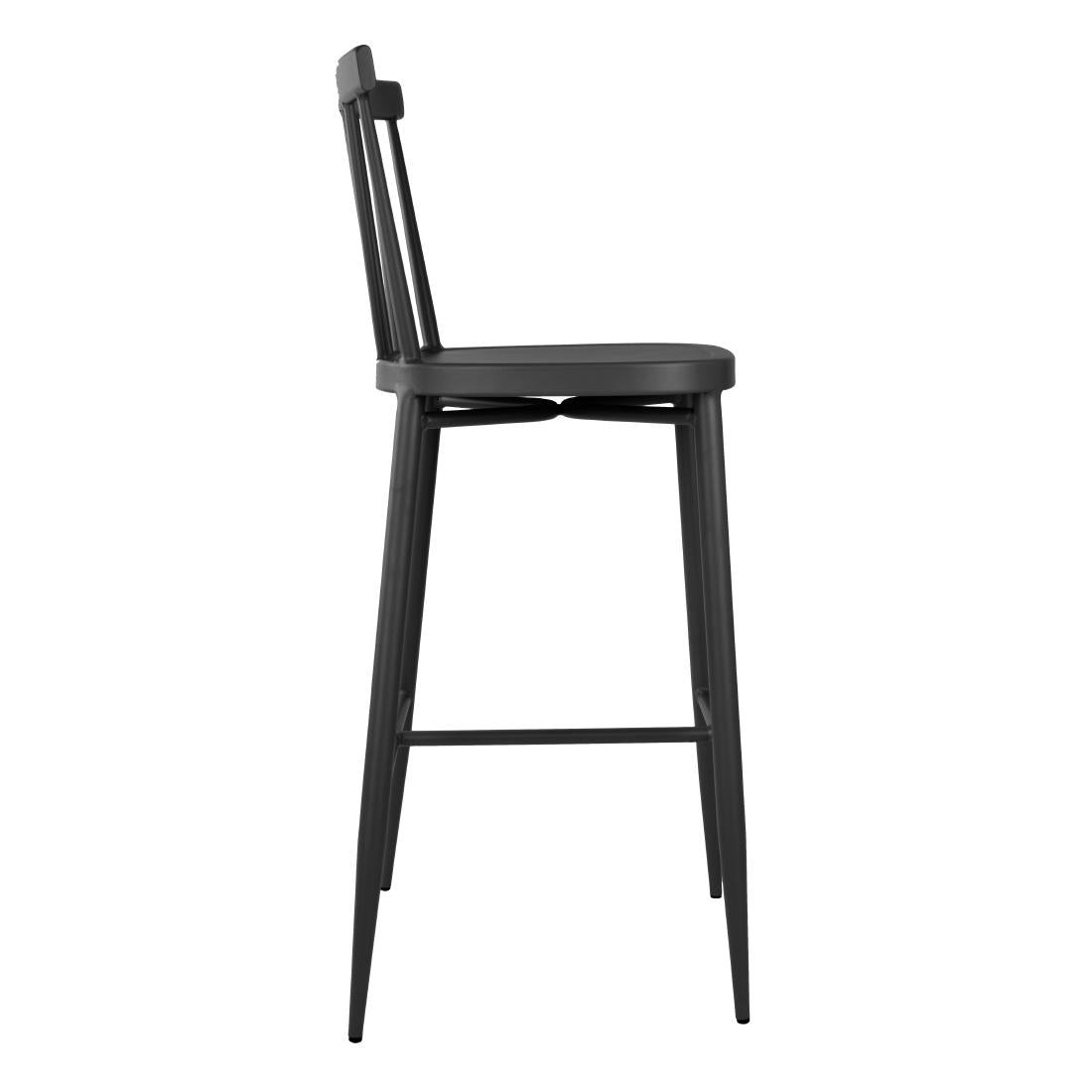 Bolero Windsor Aluminium Black High Stools (2 Pack)