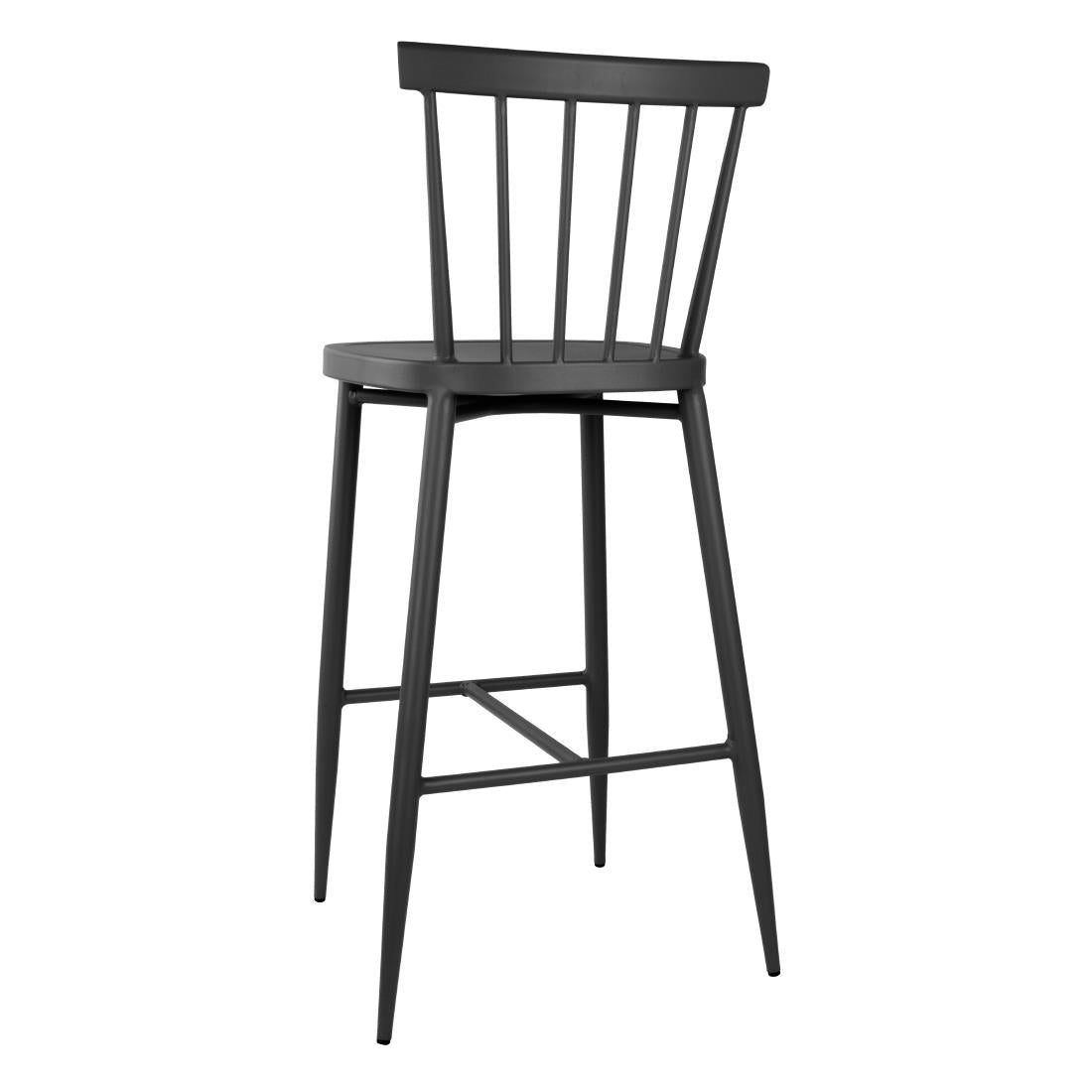 Bolero Windsor Aluminium Black High Stools (2 Pack)