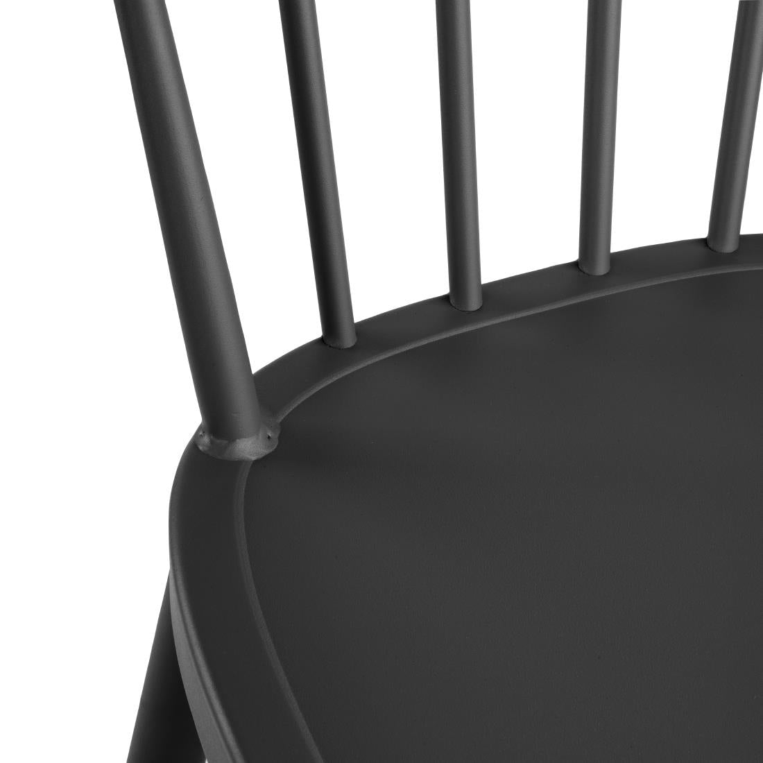 Bolero Windsor Aluminium Black High Stools (2 Pack)