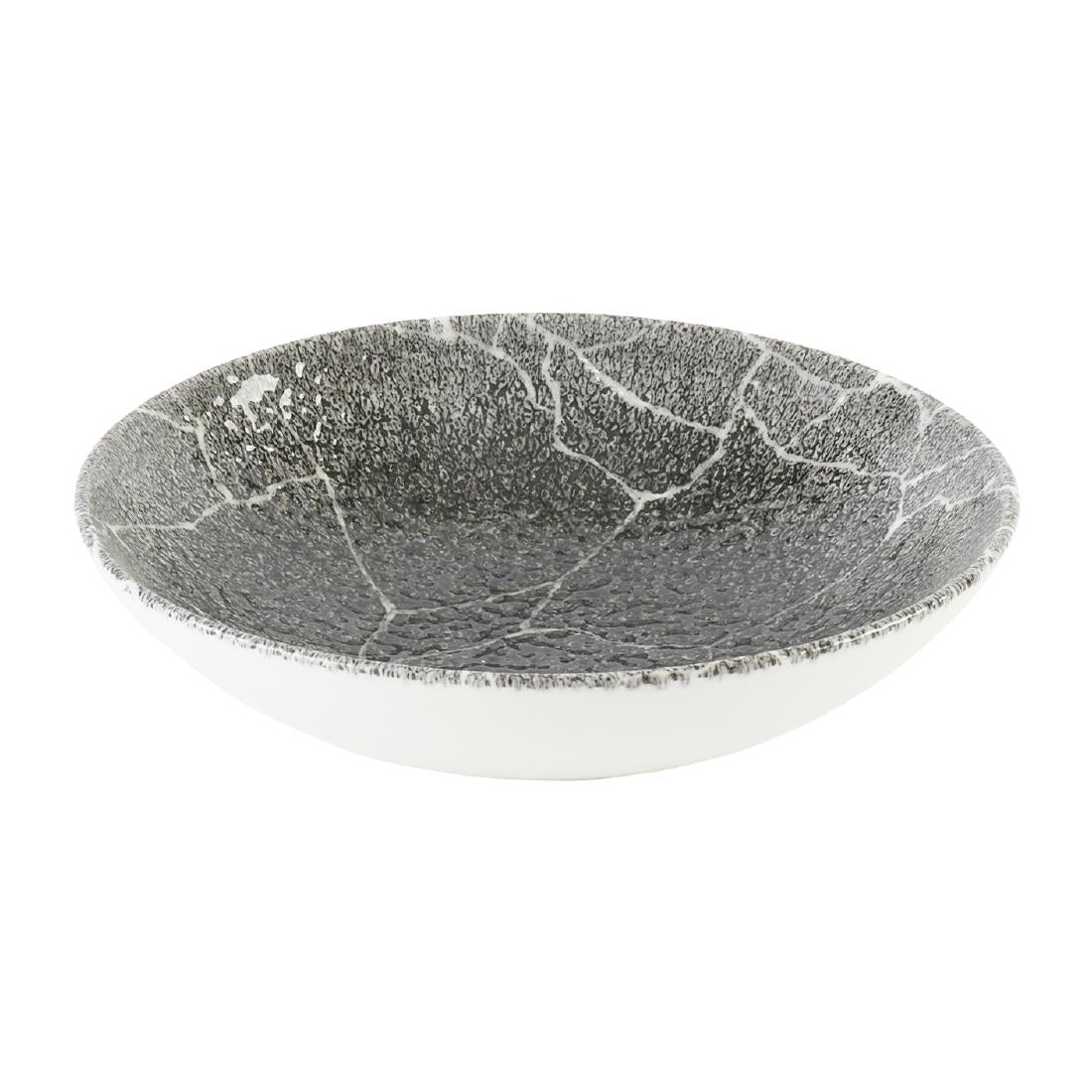 Churchill Studio Prints Kintsugi Quartz Black Coupe Bowls 182mm (12 Pack)
