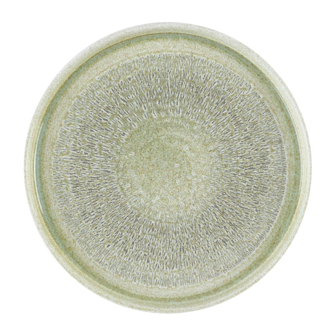 Dudson Harvest Grain Speckled Green Round Walled Plate 210mm(6 Pack)