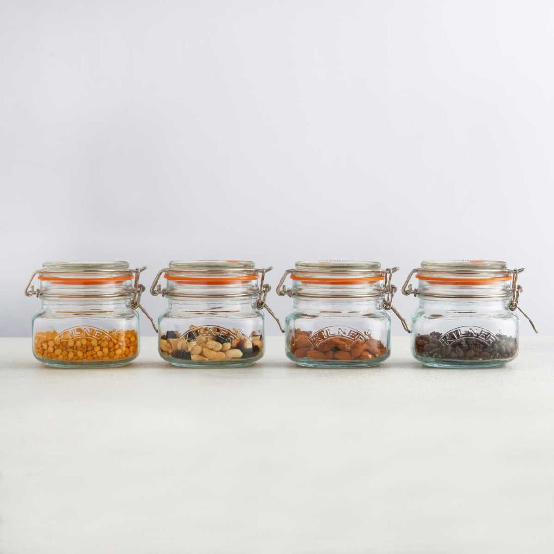 Kilner Square Clip Top Jar 0.5Ltr (4 Pack)