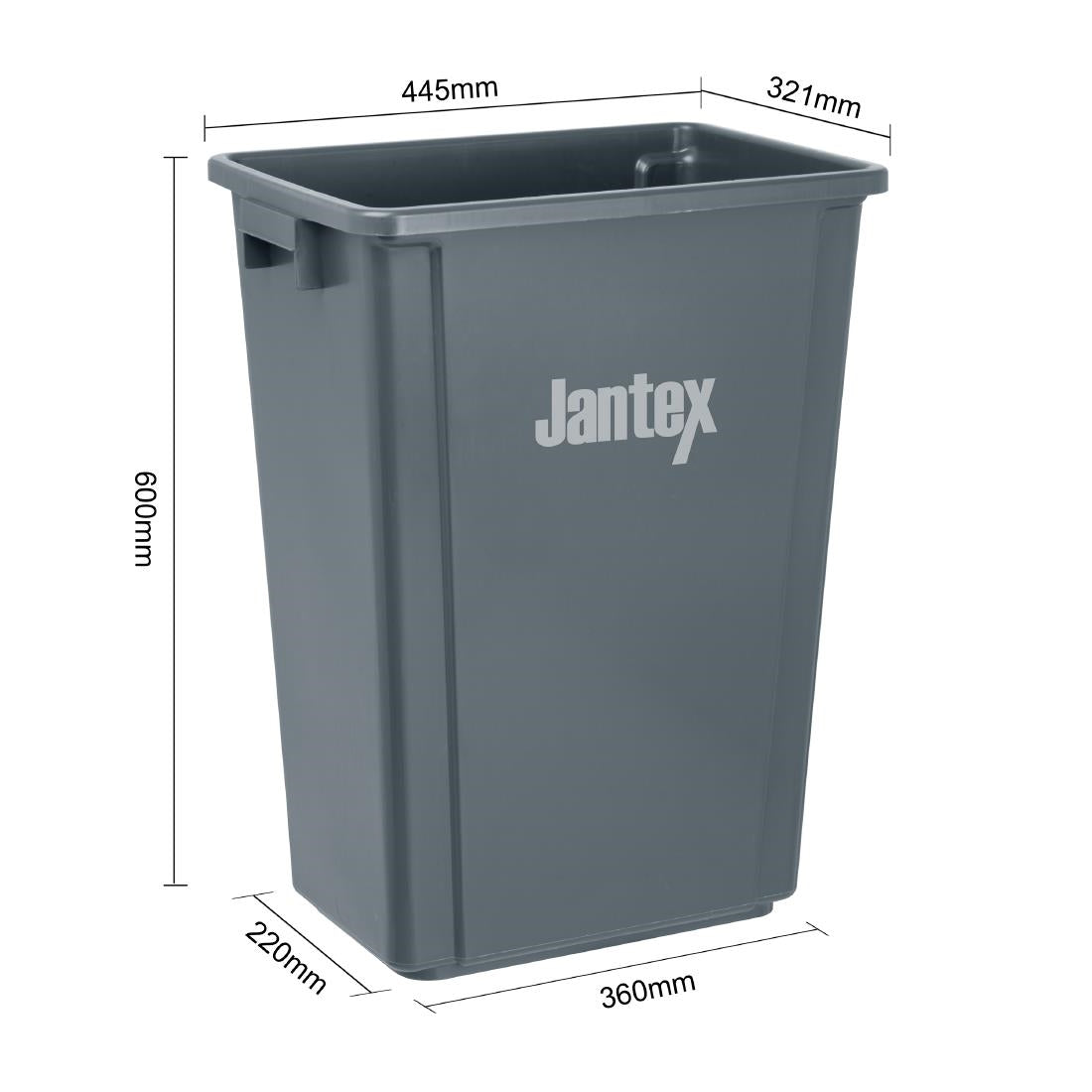 Jantex Slim Bin Grey 60Ltr