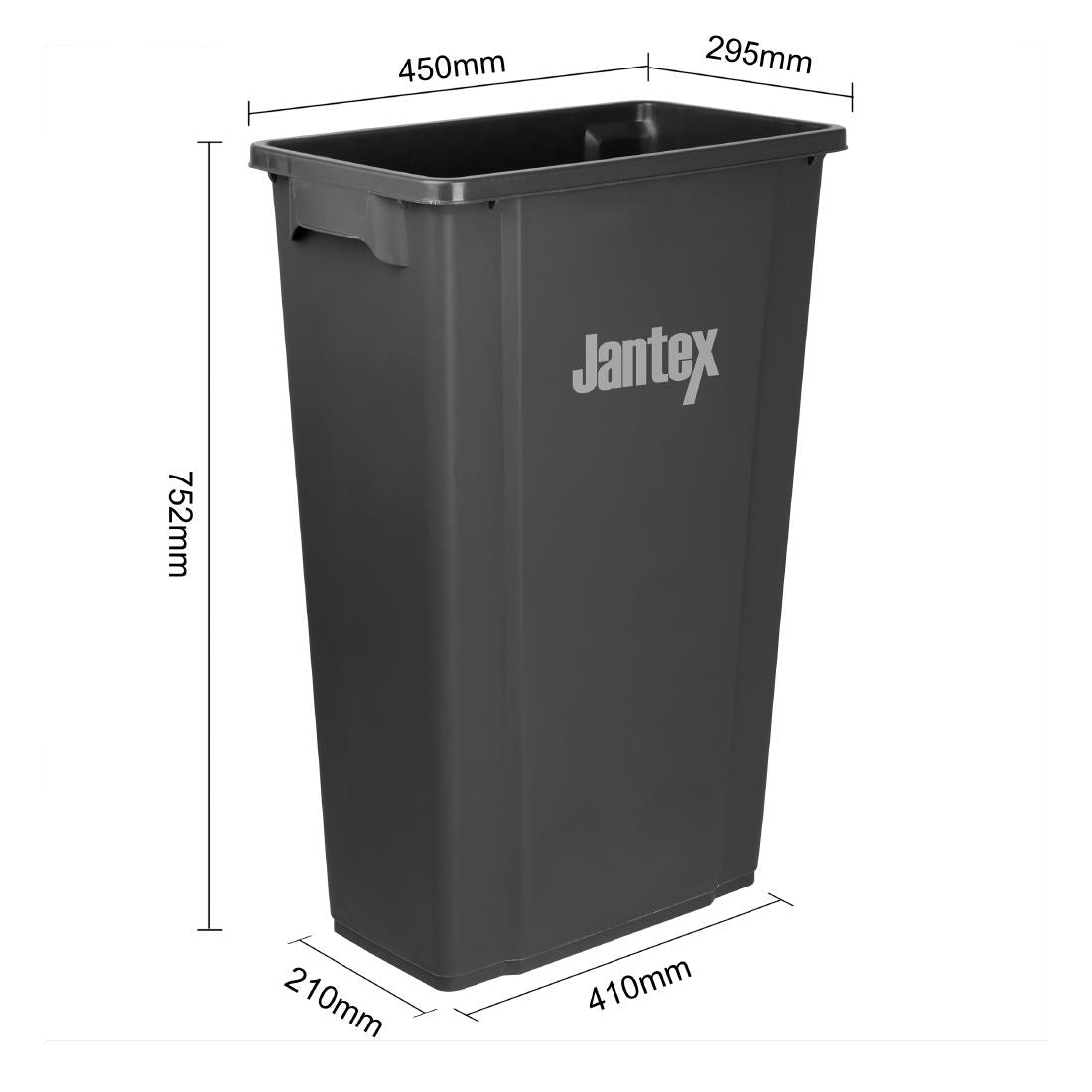 Jantex Slim Bin Black 80Ltr