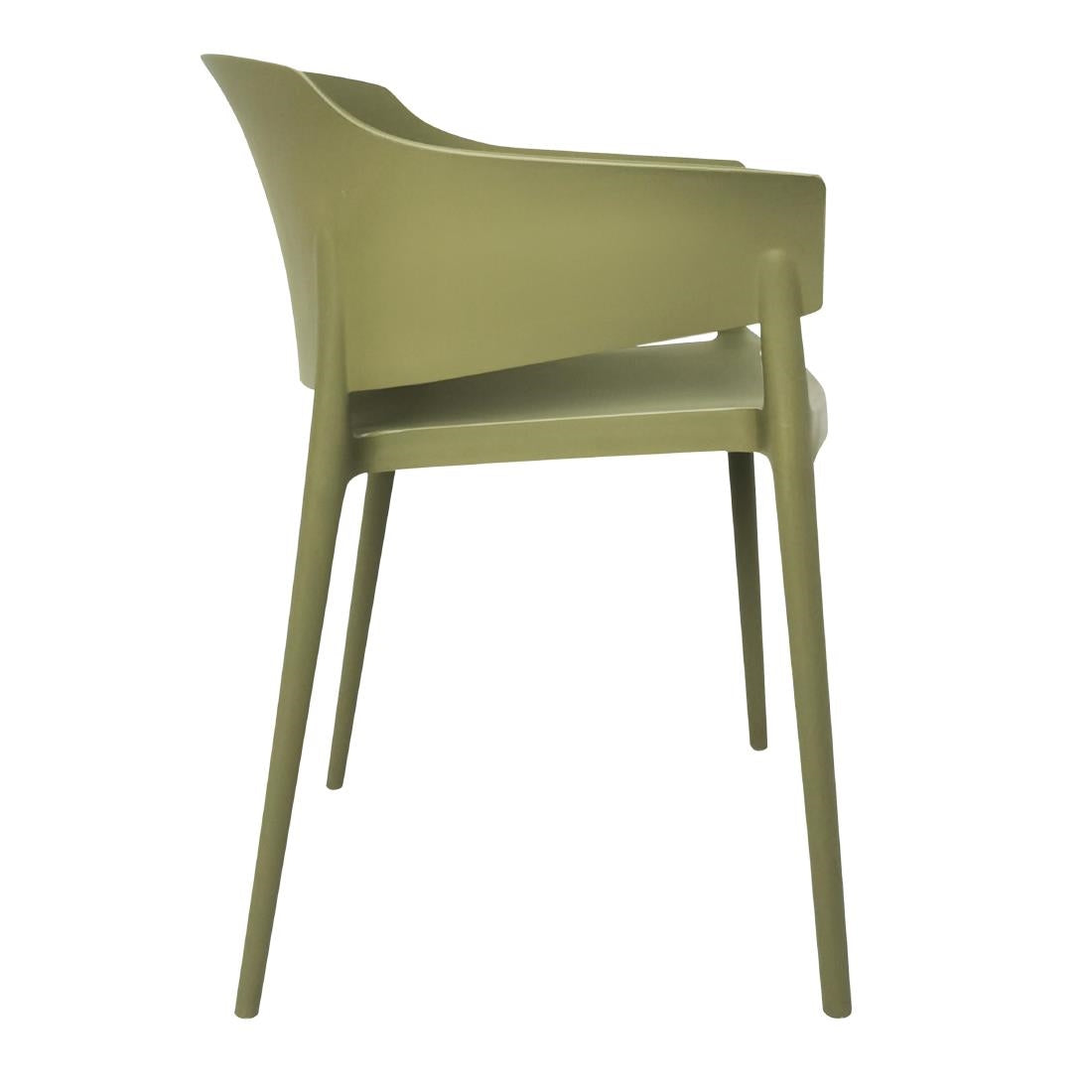 Bolero Lorenzo Cafe Chairs Green Tea (2 Pack)