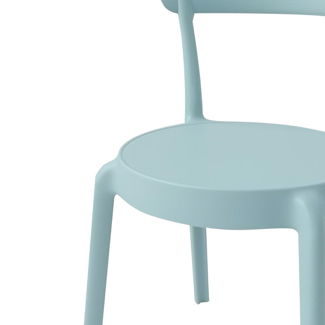 Bolero Mila Café Chairs Icy Blue (2 Pack)
