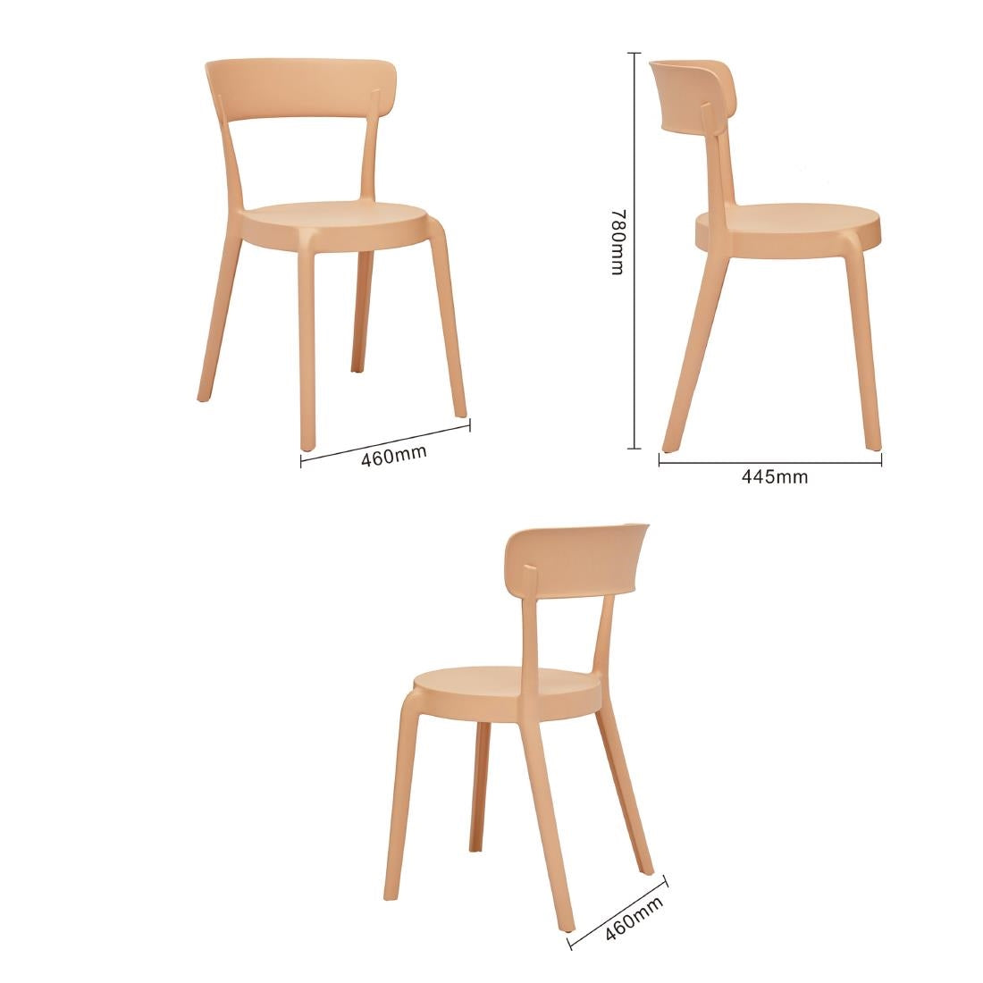 Bolero Mila Café Chairs Light Nude Pink (2 Pack)