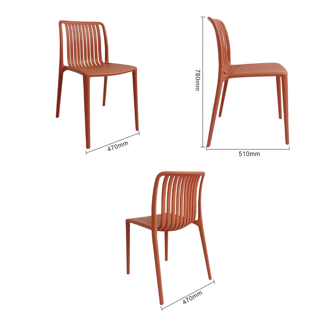 Bolero Verona Café Chairs Mild Orange (2 Pack)
