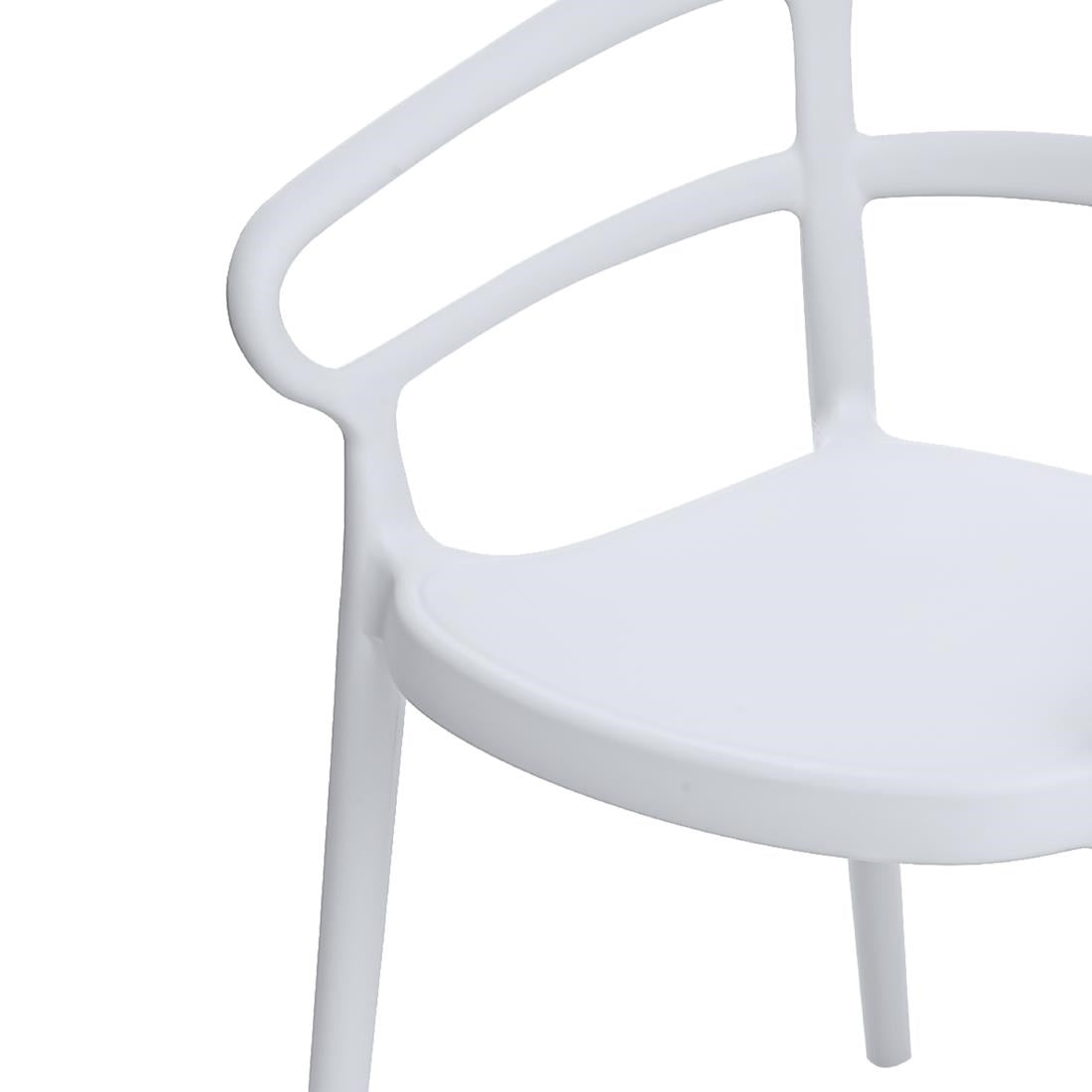 Bolero Mateo Café Chairs White (2 Pack)