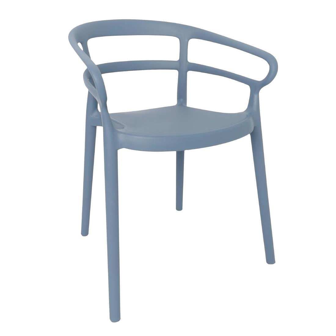 Bolero Mateo Café Chairs Slate Blue (2 Pack)