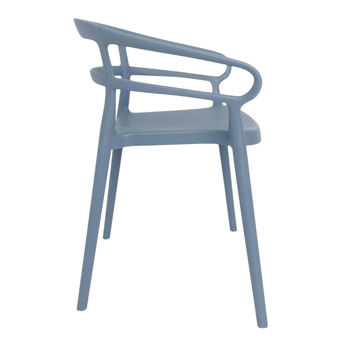 Bolero Mateo Café Chairs Slate Blue (2 Pack)