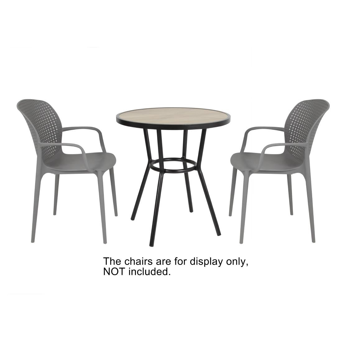 Bolero Marston Round Outdoor Table Black 700mm