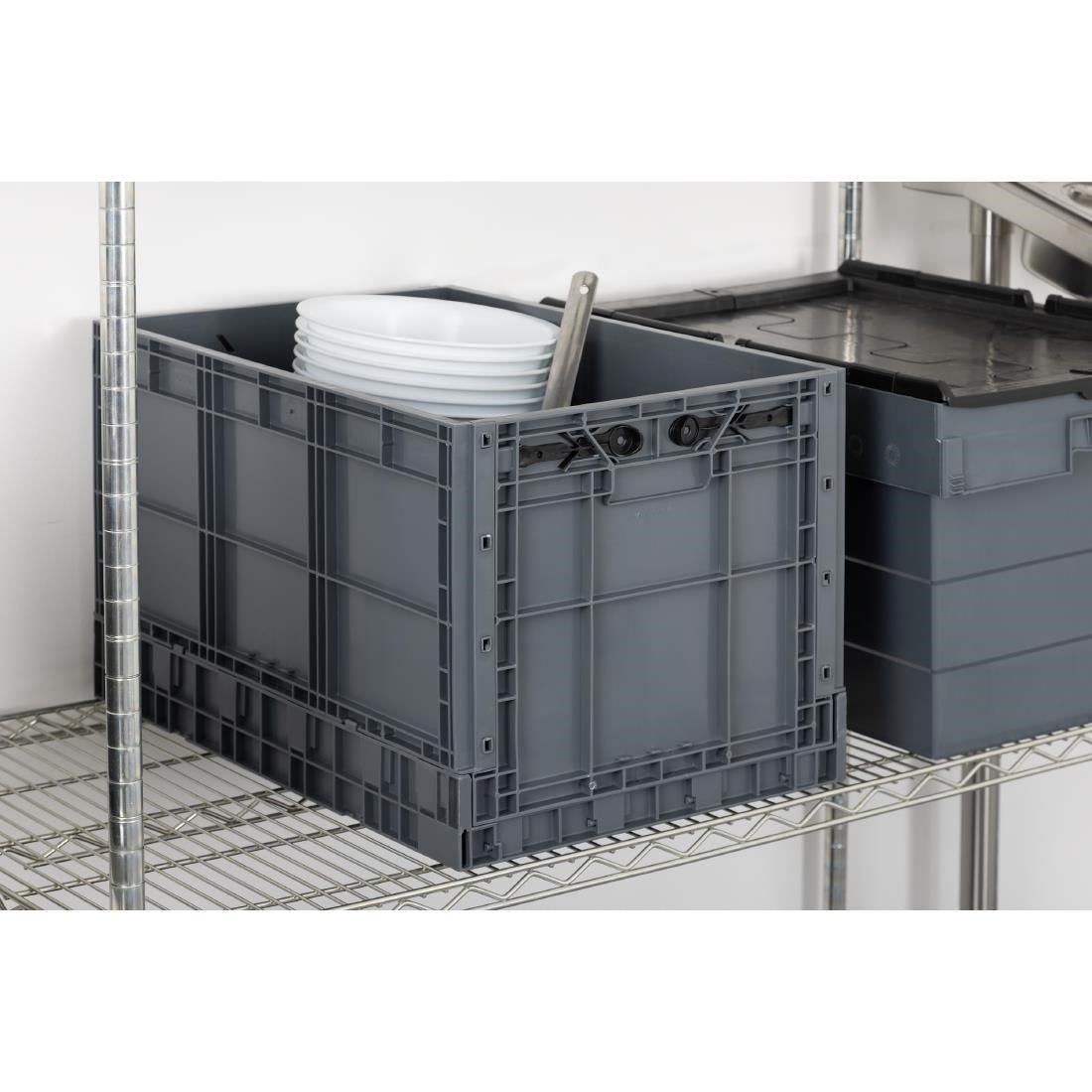 Vogue Plastic Folding Transport Storage Crate 594x396x353mm
