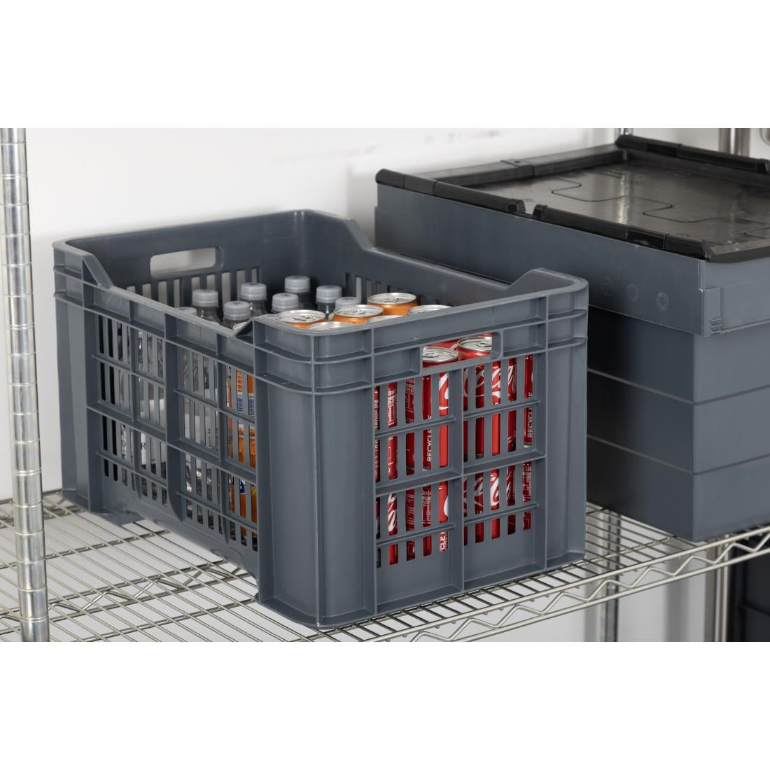 Vogue Perforated Plastic Storage Crate 542x360x290mm