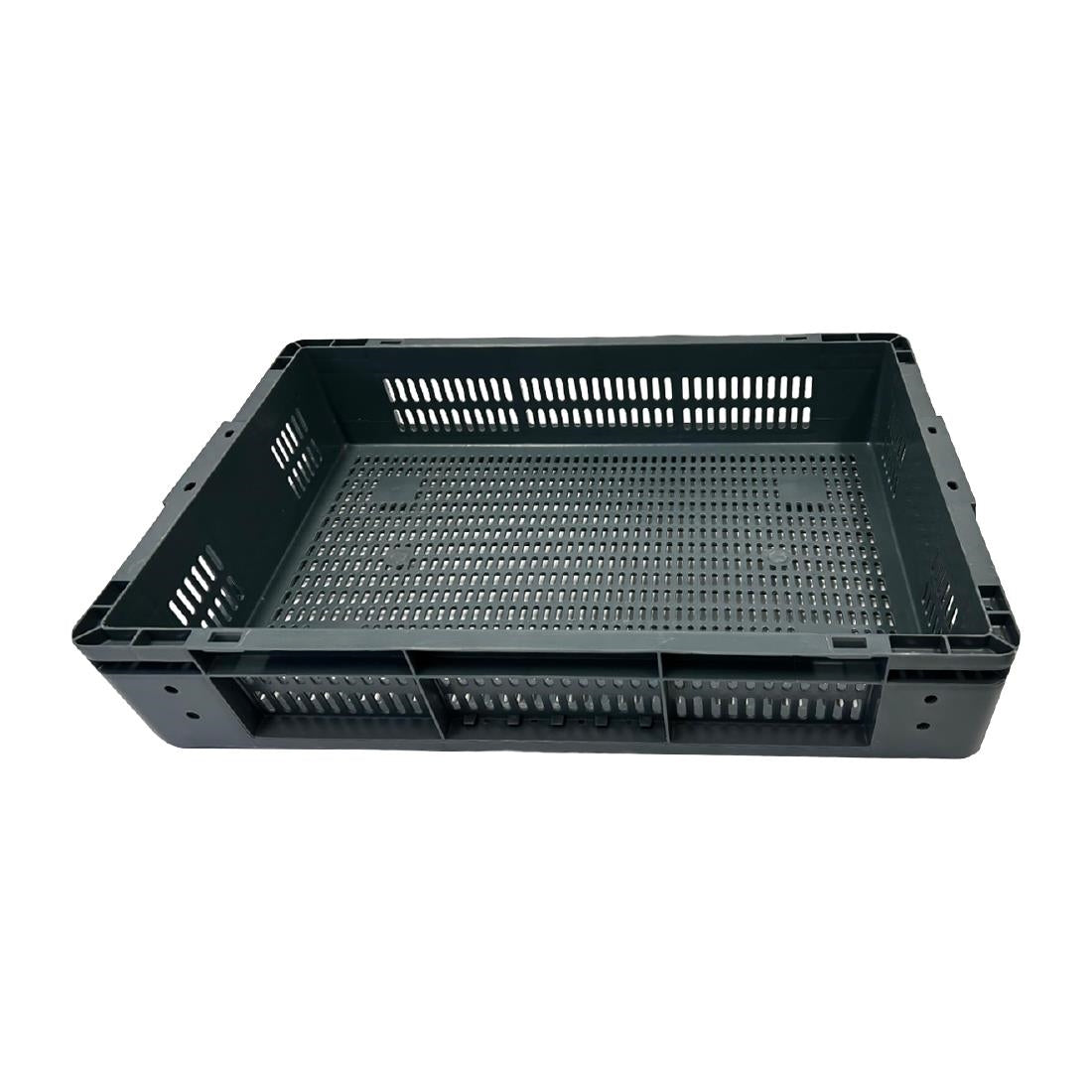 Vogue Perforated Plastic Storage Crate 600x400x120mm