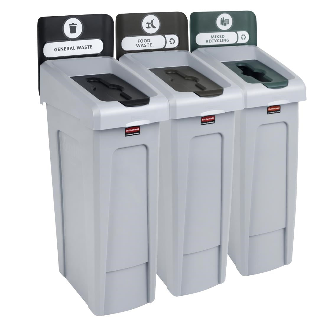 Rubbermaid Slim Jim Three Stream Recycling Station 3x 87Ltr