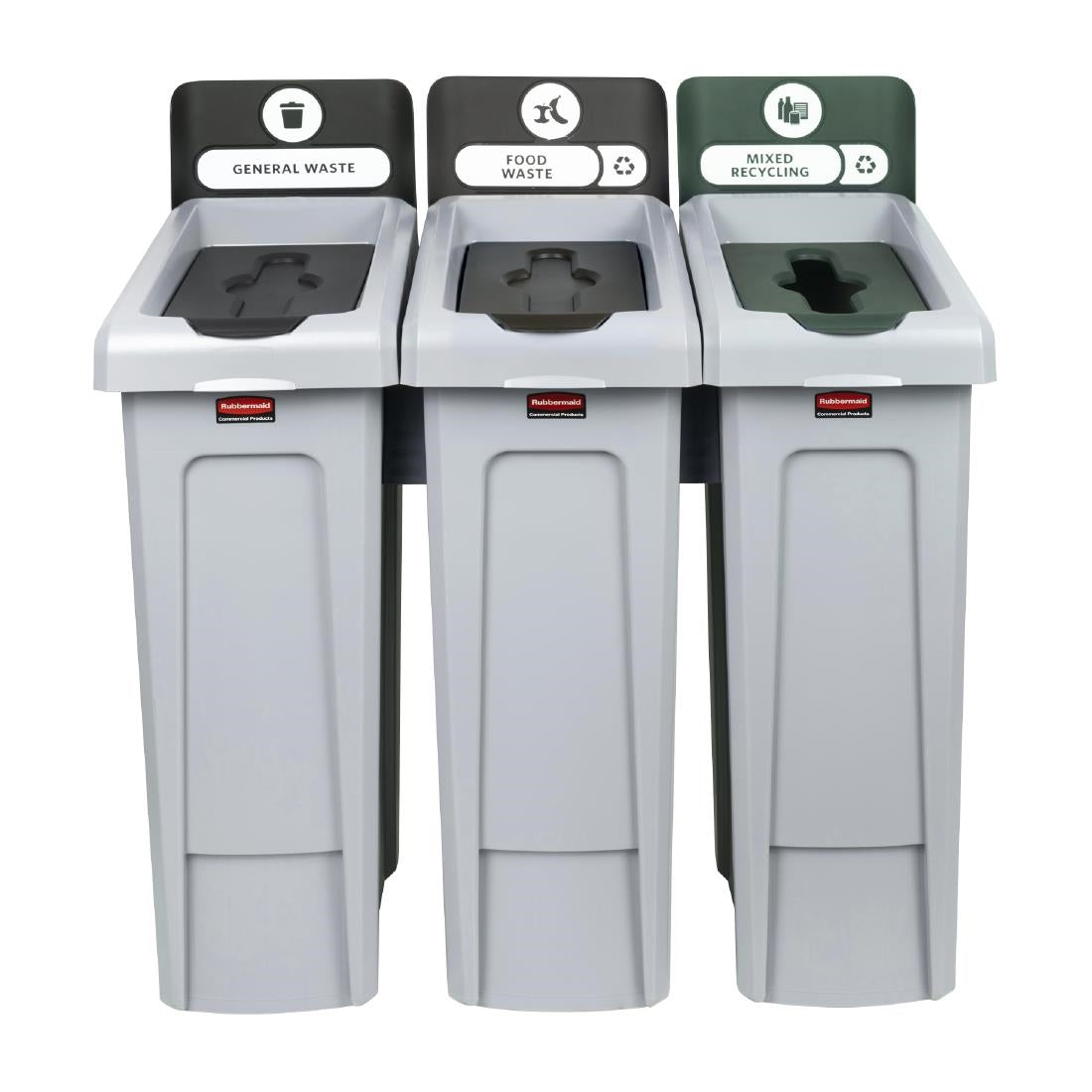 Rubbermaid Slim Jim Three Stream Recycling Station 3x 87Ltr