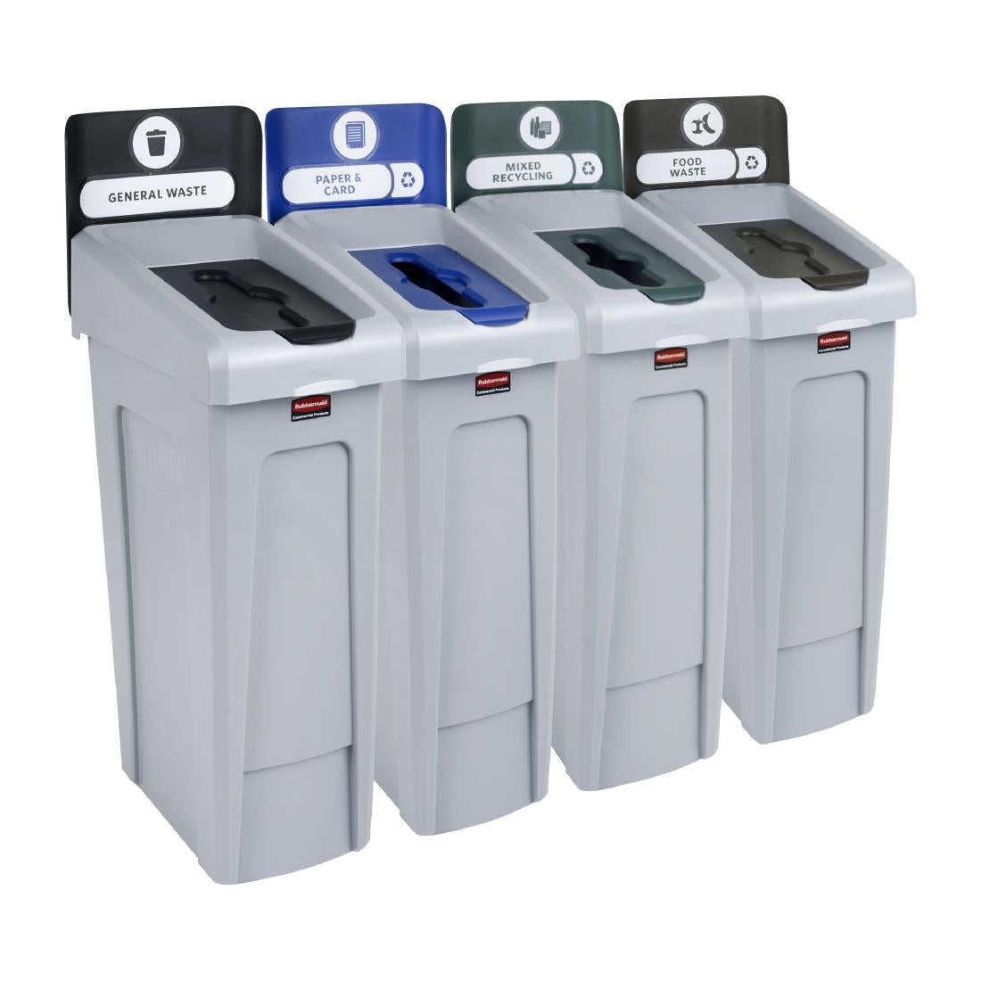 Rubbermaid Slim Jim Four Stream Recycling Station 4x 87Ltr