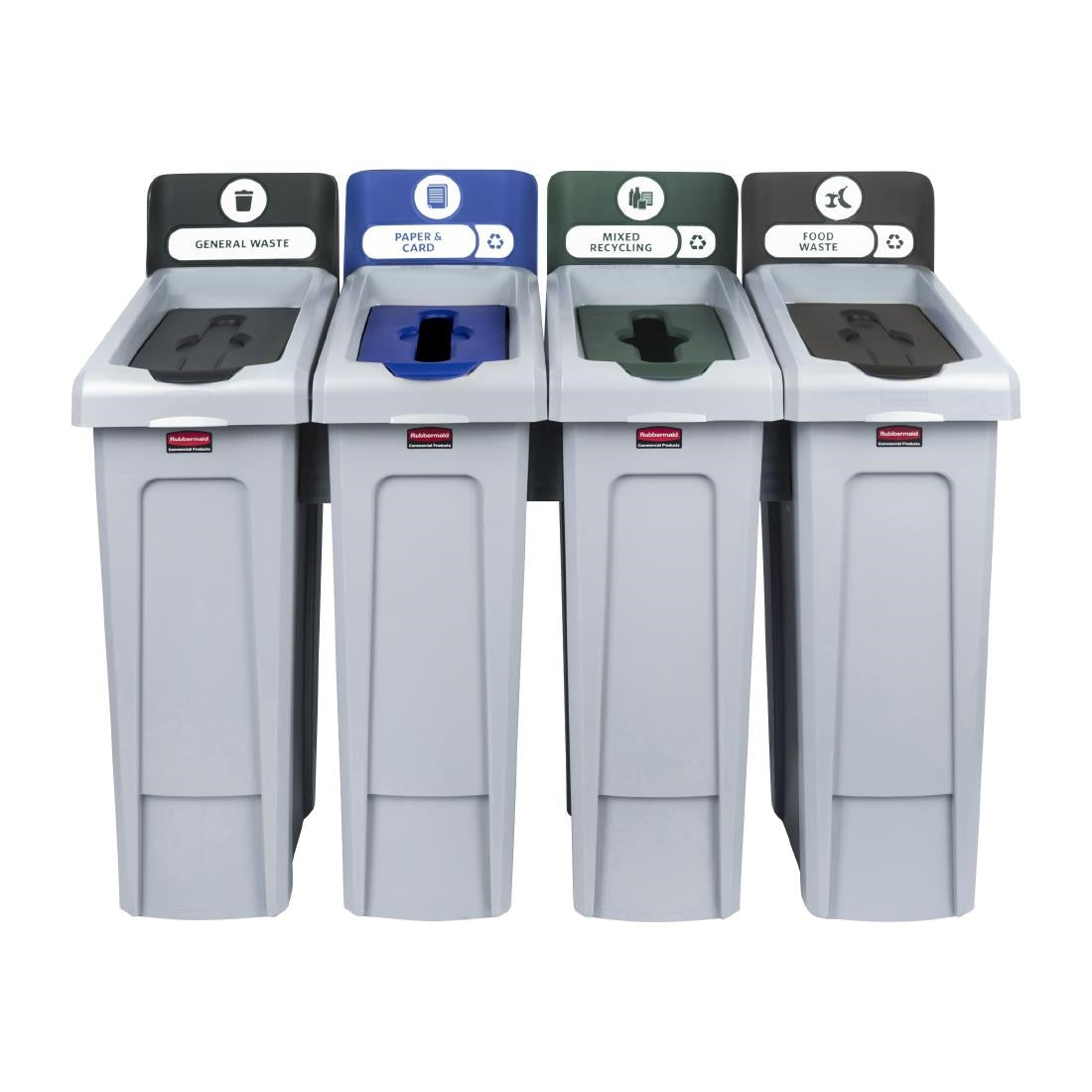 Rubbermaid Slim Jim Four Stream Recycling Station 4x 87Ltr