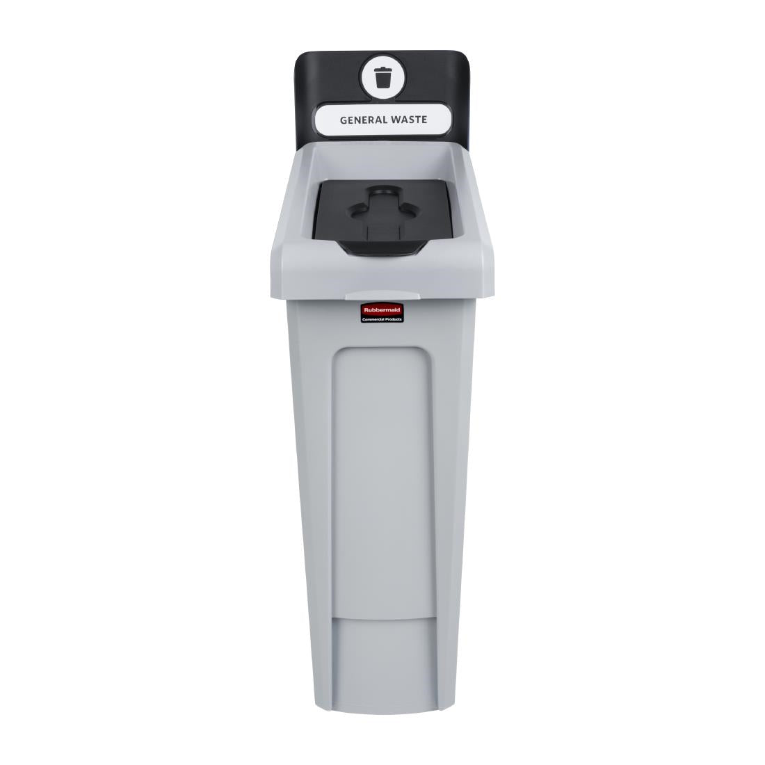 Rubbermaid Slim Jim General Waste Recycling Station Black 87Ltr