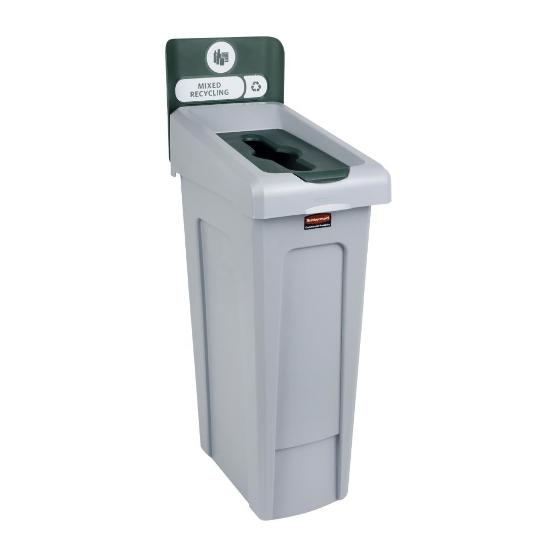 Rubbermaid Slim Jim Mixed Recycling Station Green 87Ltr