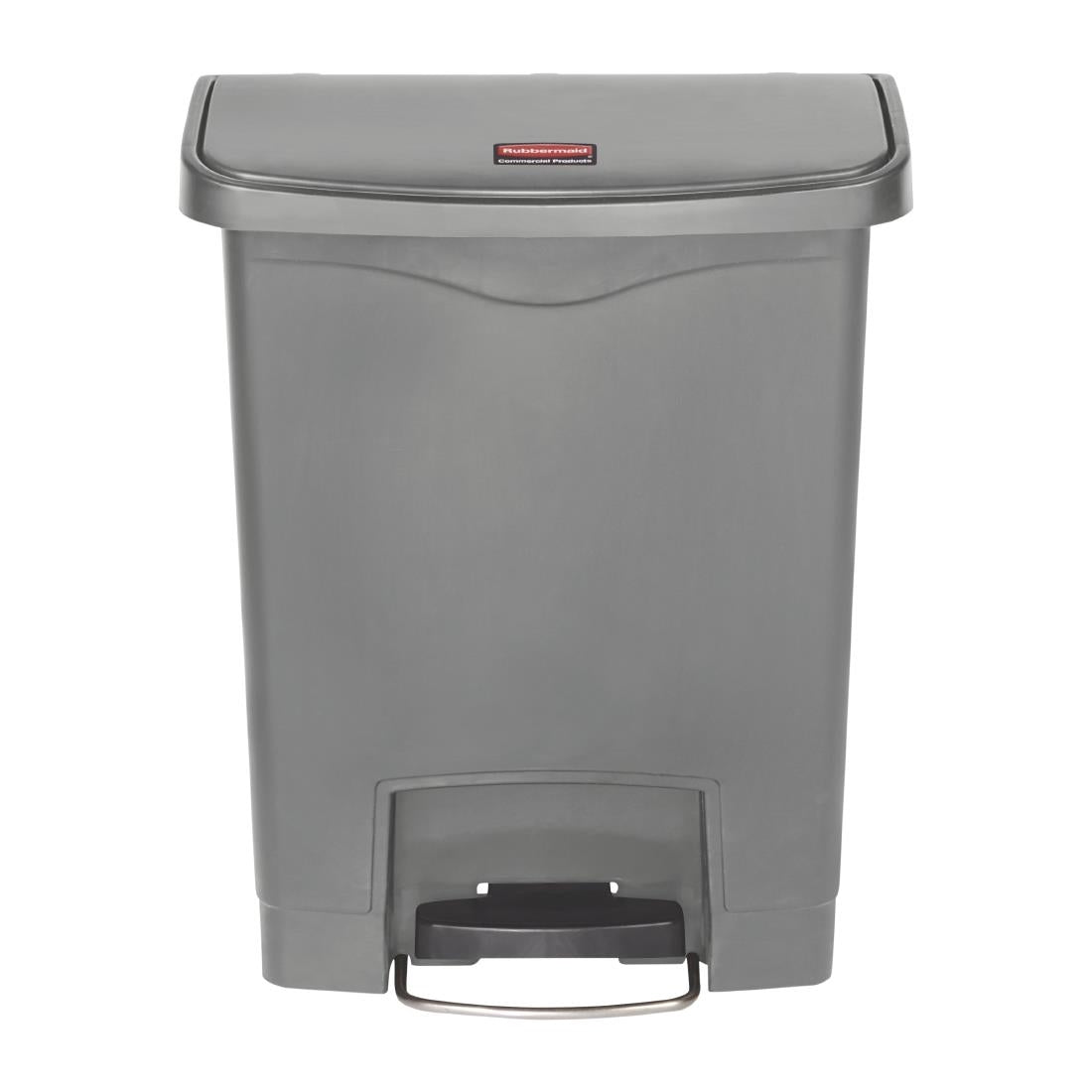 Rubbermaid Slim Jim Front Step-On Pedal Bin Grey 30Ltr