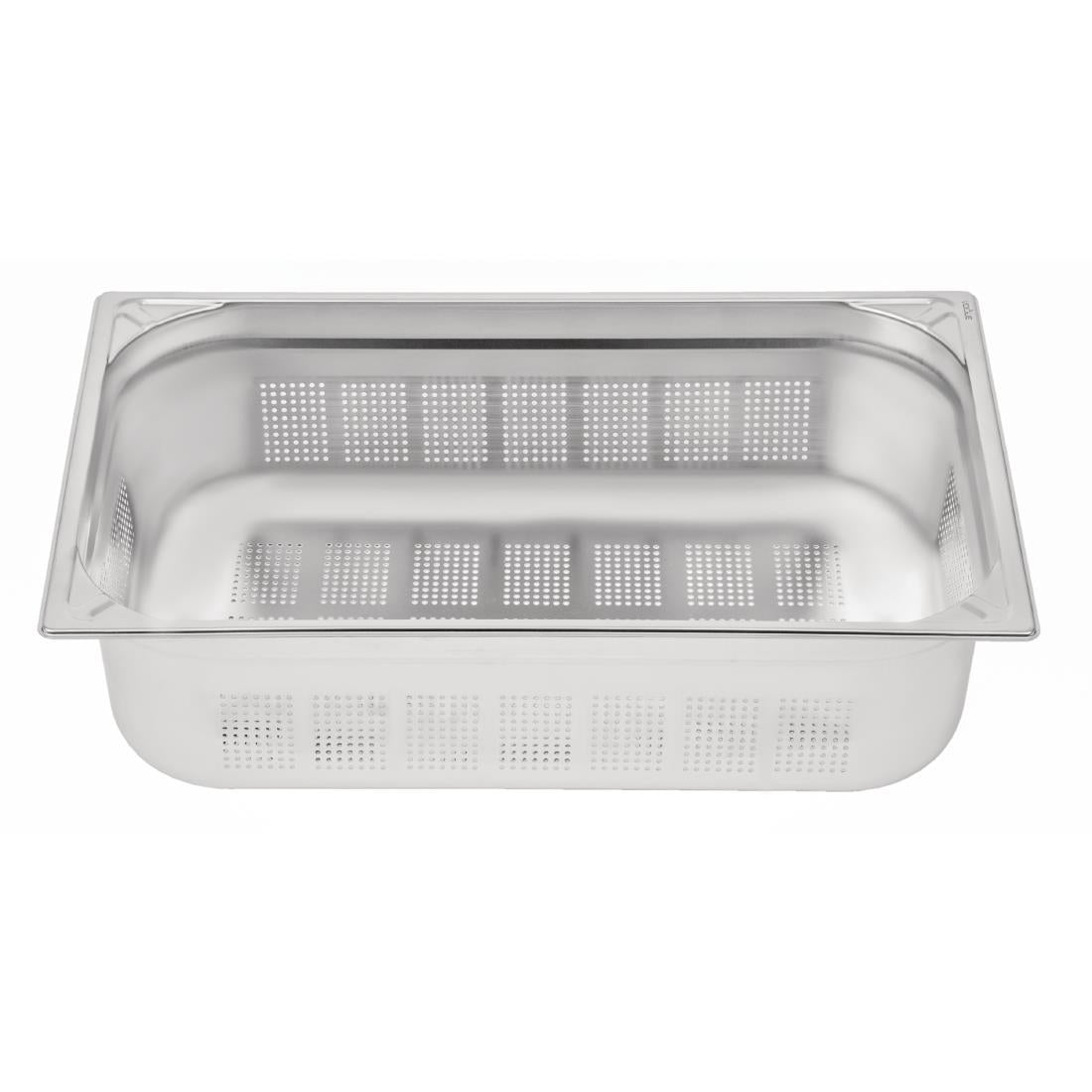 Vogue Heavy Duty Stainless Steel Perforated 1/1 Gastronorm Tray 150mm