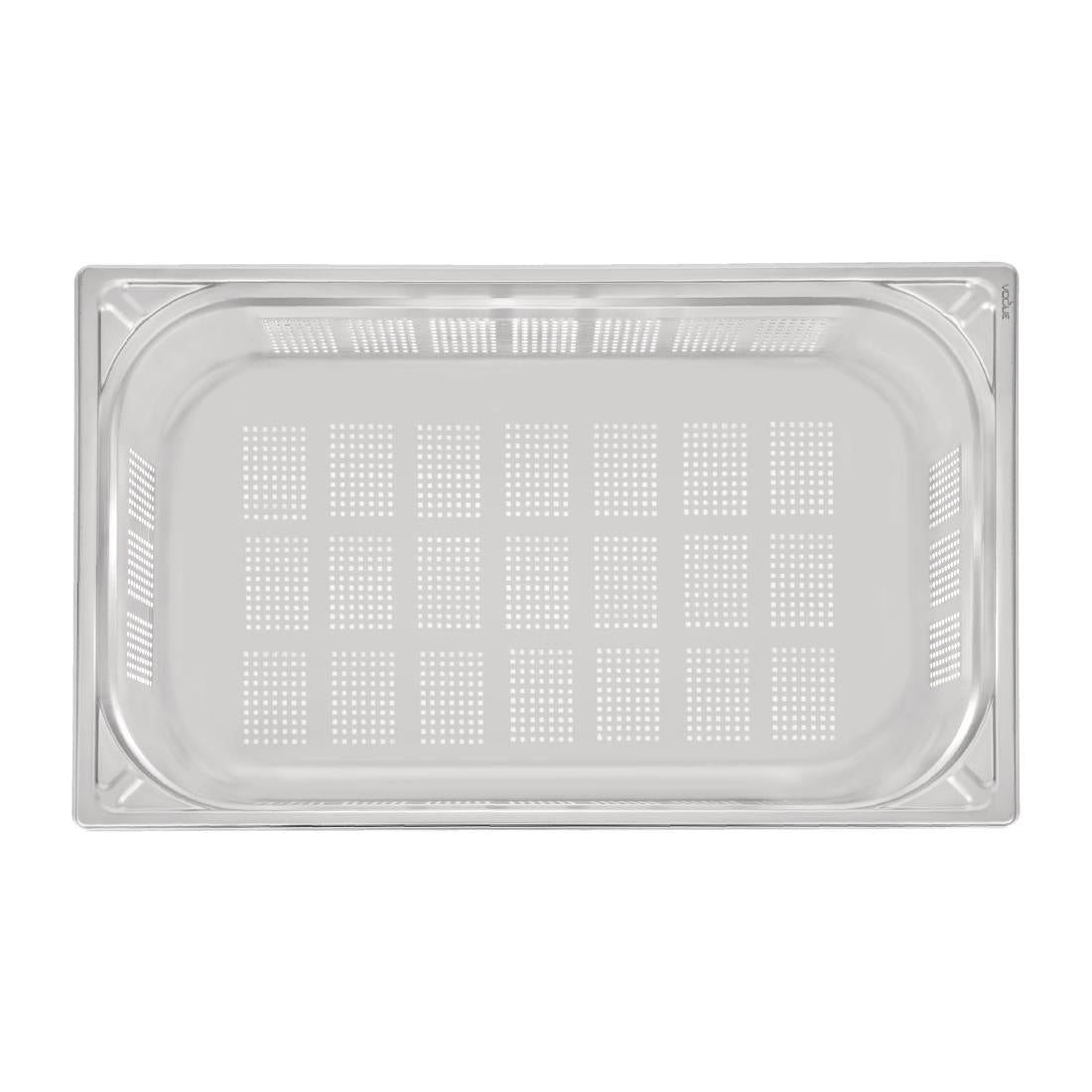 Vogue Heavy Duty Stainless Steel Perforated 1/1 Gastronorm Tray 150mm