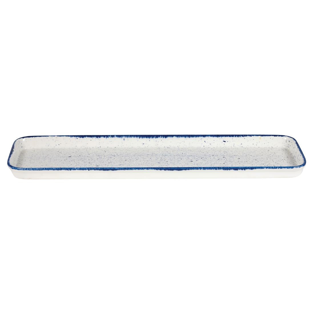Churchill Stonecast Hints Rectangular Flat Trays Indigo Blue 150x 530mm (4 Pack)