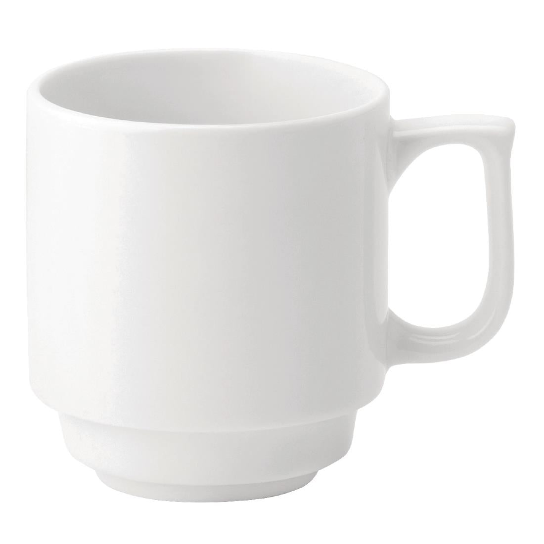Utopia Pure White Stacking Mugs 280ml (36 Pack)