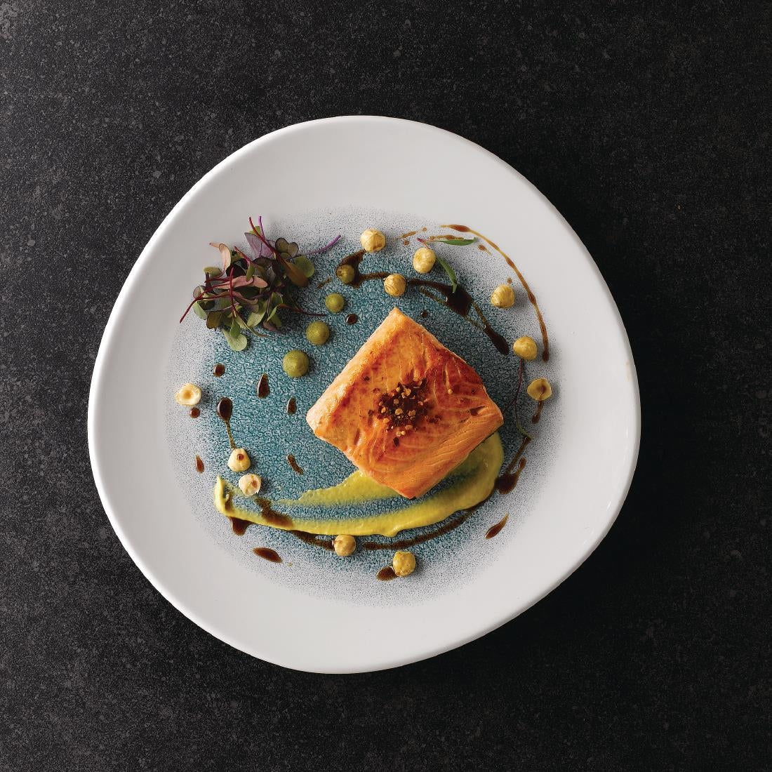 Churchill Raku Round Trace Plates Jade Green 286mm (12 Pack)