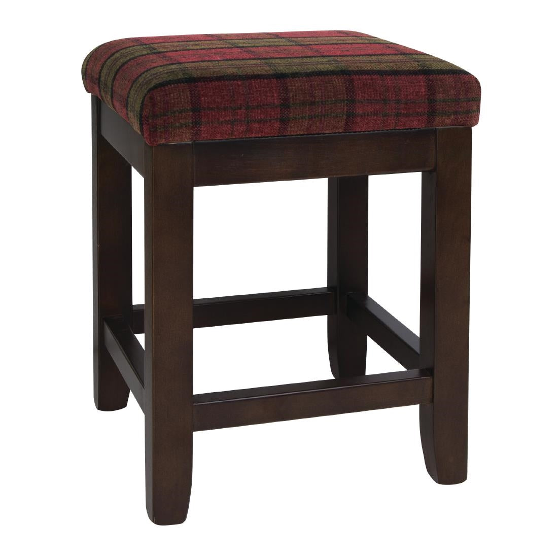 Bolero Dale Low Stools Claret Tartan (2 Pack)