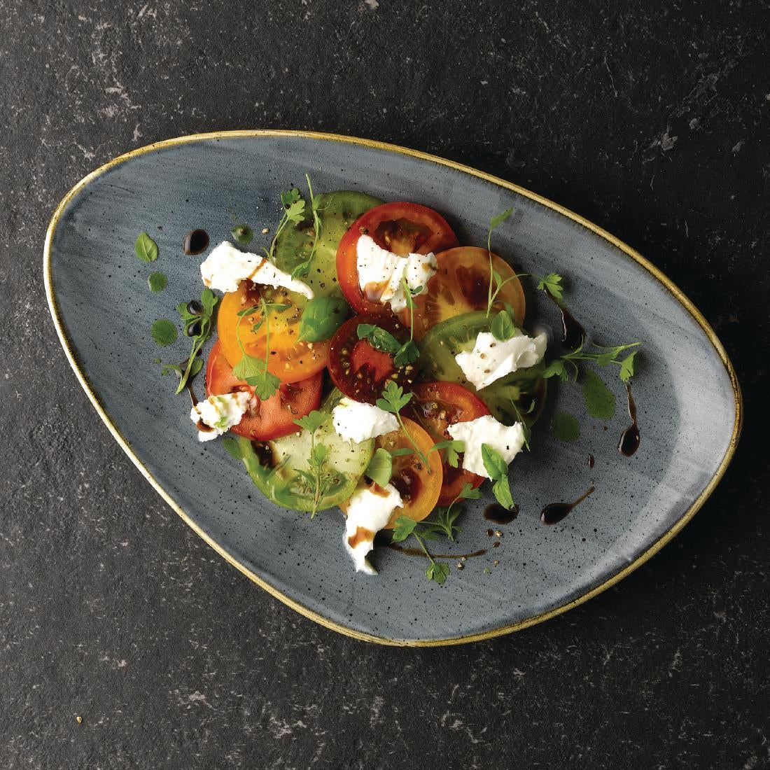 Churchill Stonecast Triangular Plates Blueberry 304mm (6 Pack)