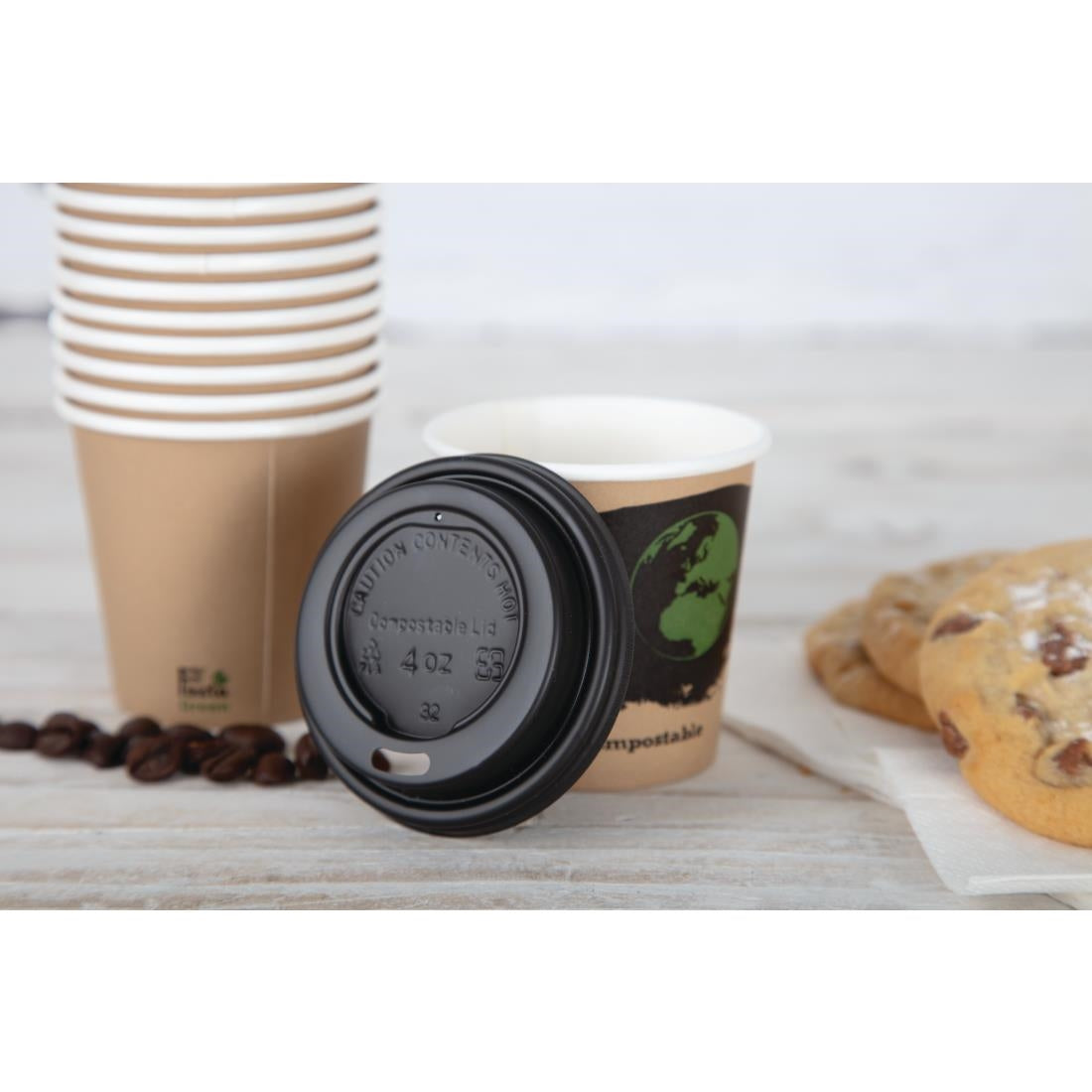 Fiesta Compostable Espresso Cup Lids 114ml / 4oz (1000 Pack)