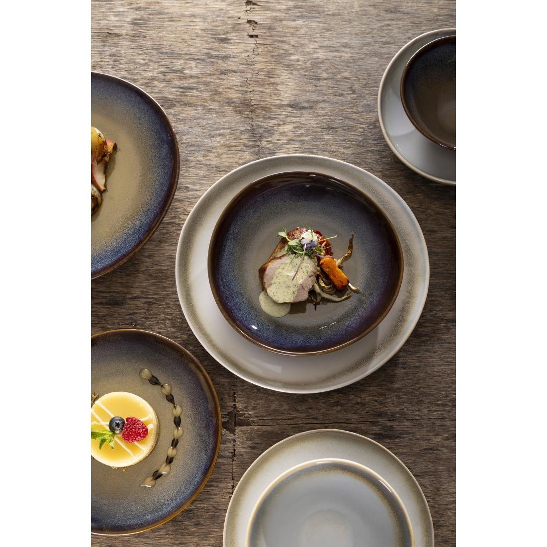 Olympia Birch Wide Bowls Aubergine 205mm (6 Pack)