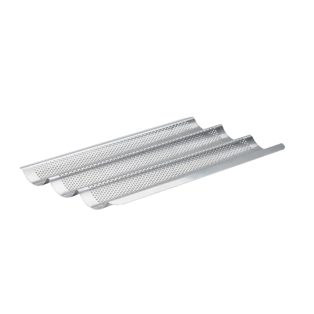 De Buyer Perforated Baguette Baking Tray Stainless Steel 245x400mm (3 Pack)
