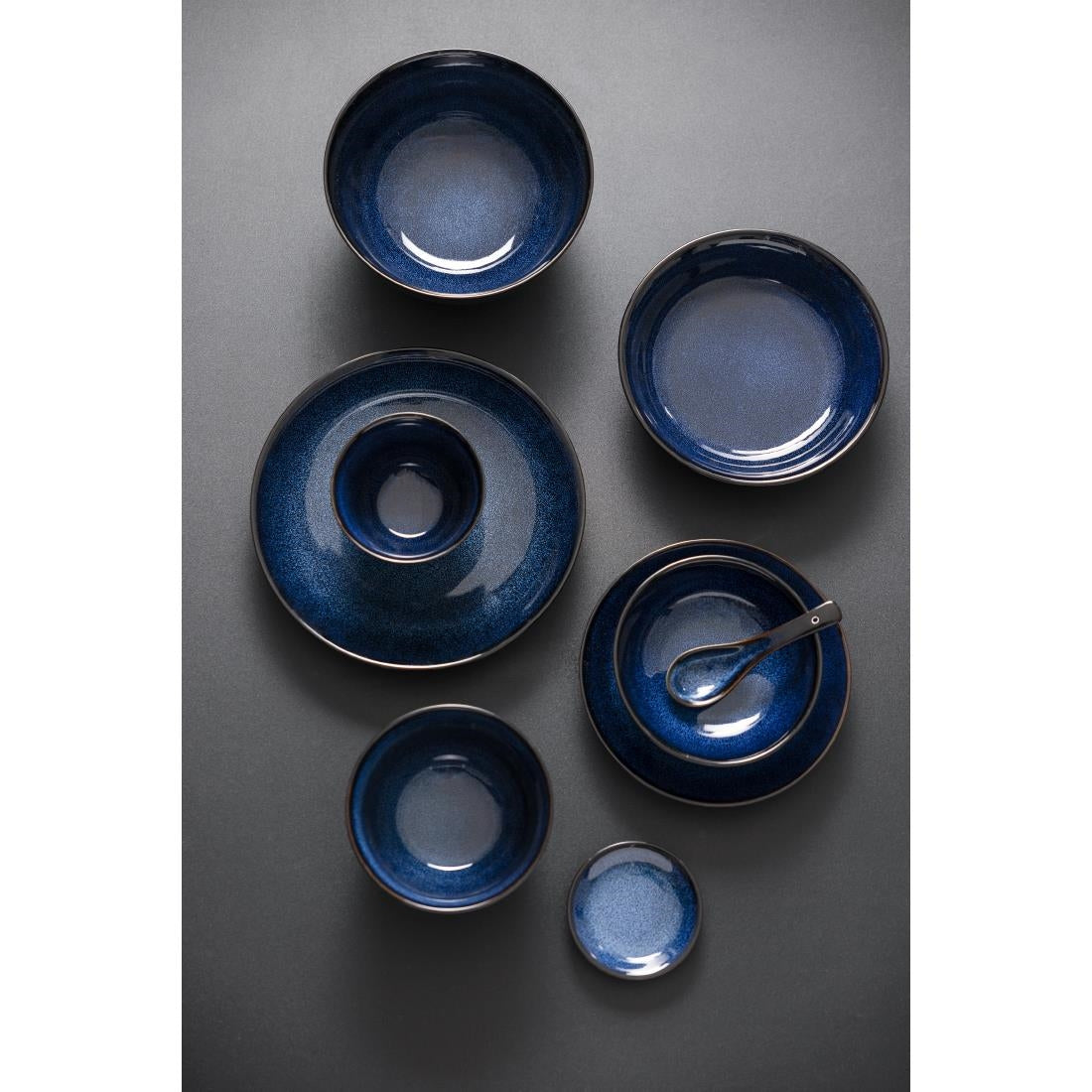 Olympia Luna Midnight Blue Coupe Plates 255mm (4 Pack)