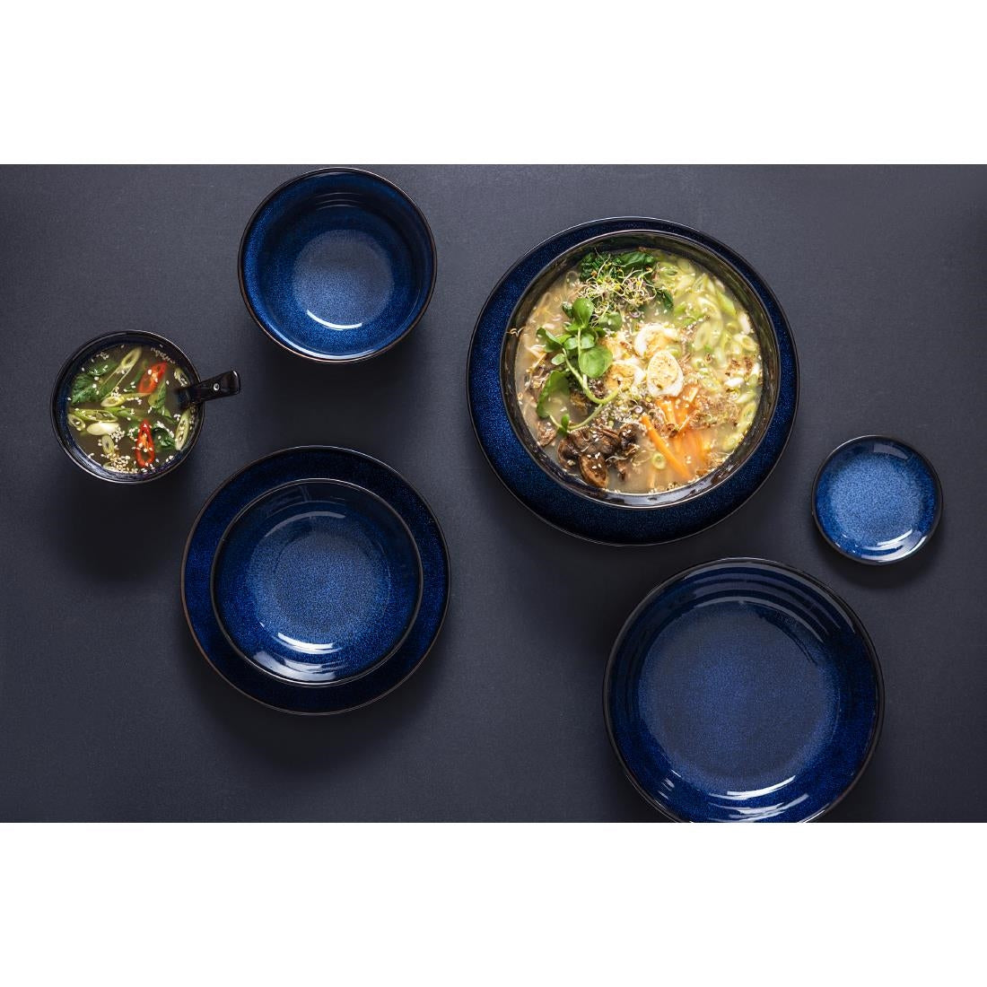Olympia Luna Midnight Blue Coupe Bowls 210mm (4 Pack)