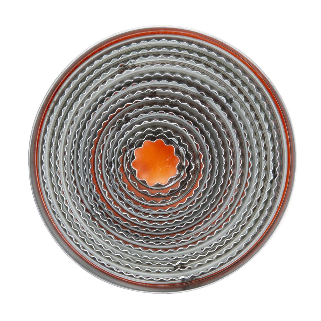 Vogue Round Fluted Pastry Cutter Set (11 Pack)