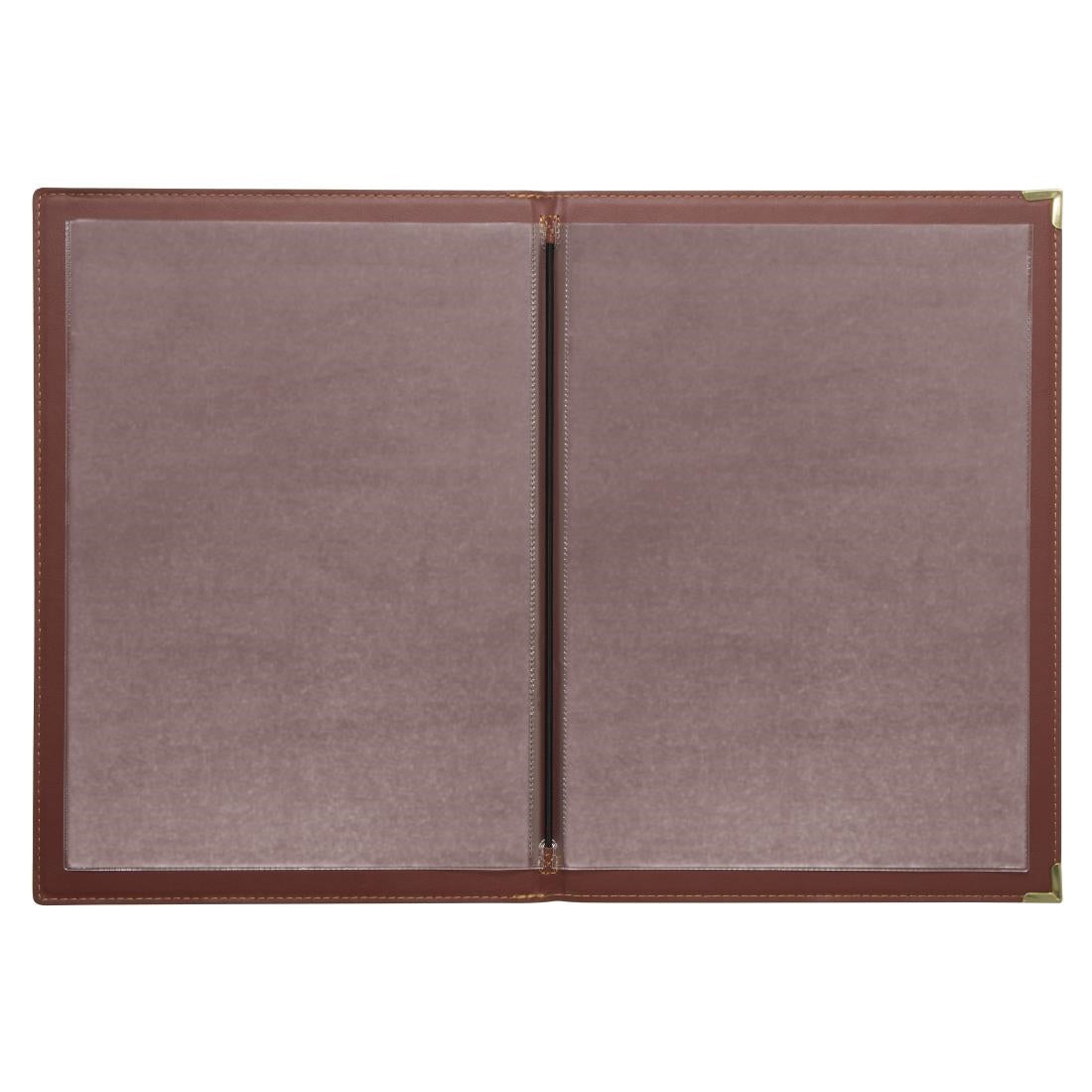 Olympia Faux Leather Menu Cover A4 Burgundy