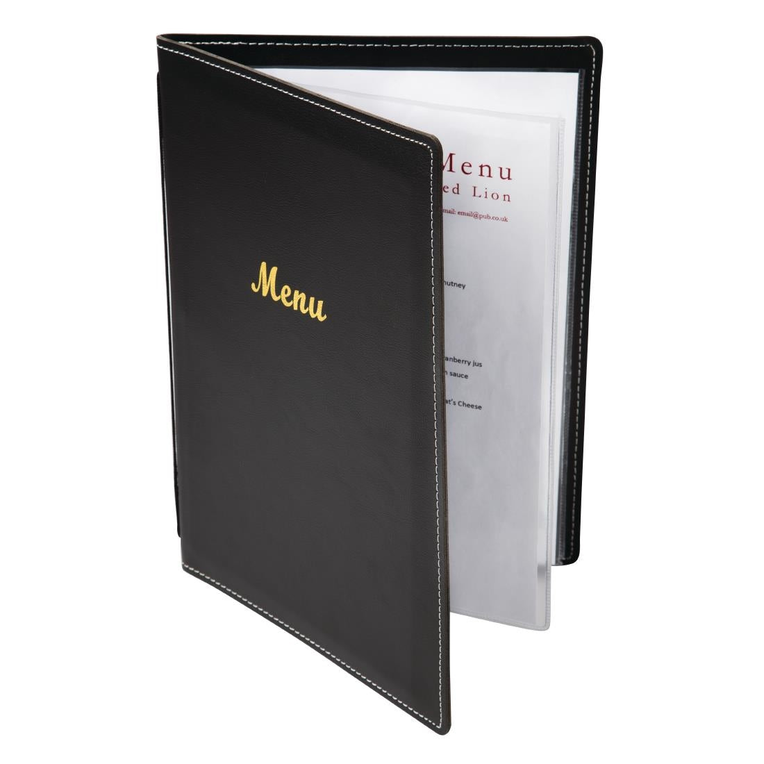 Olympia Faux Leather Menu Cover A5 Black