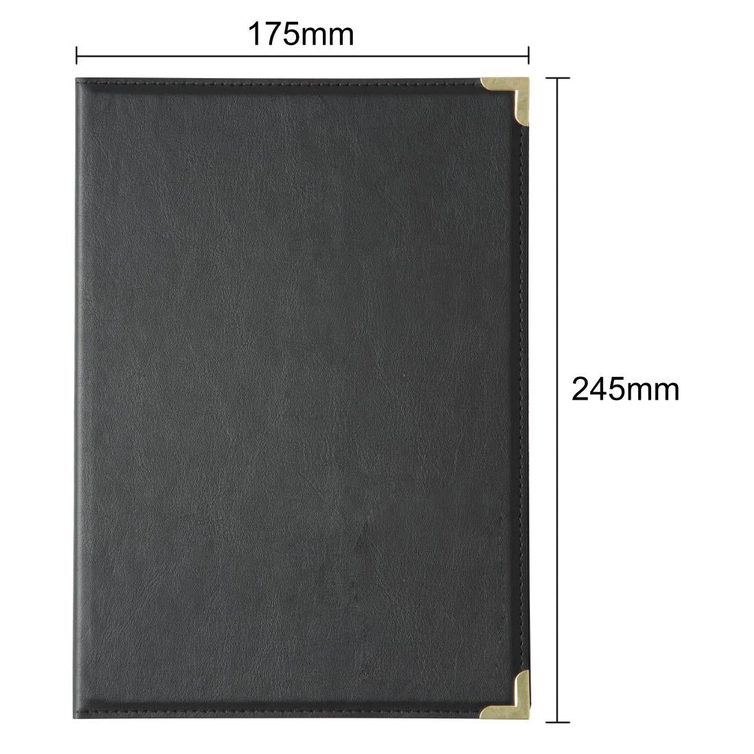 Olympia Faux Leather Menu Cover A5 Black
