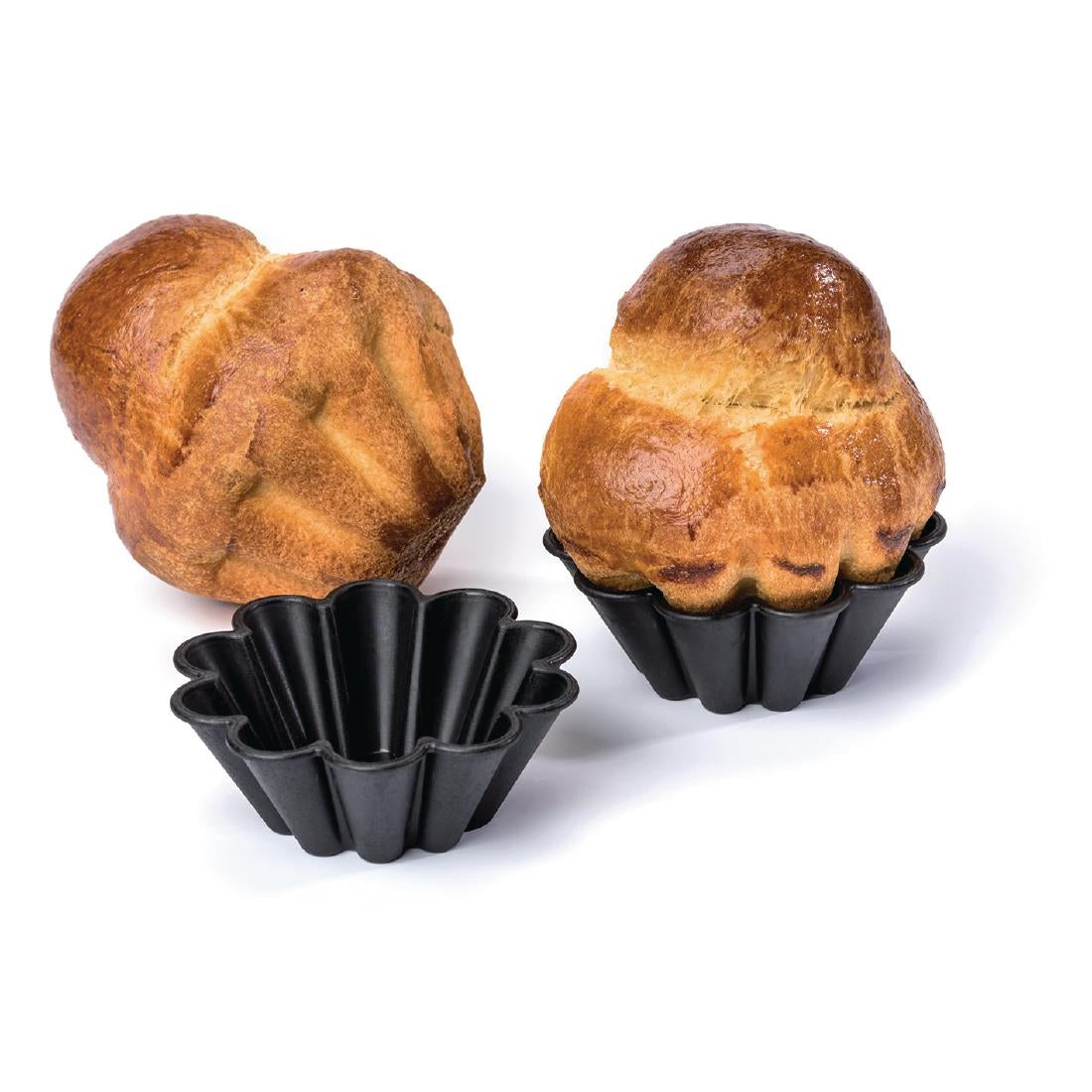 Matfer Bourgeat Non-Stick Mini Brioche Tin 75mm (12 Pack)