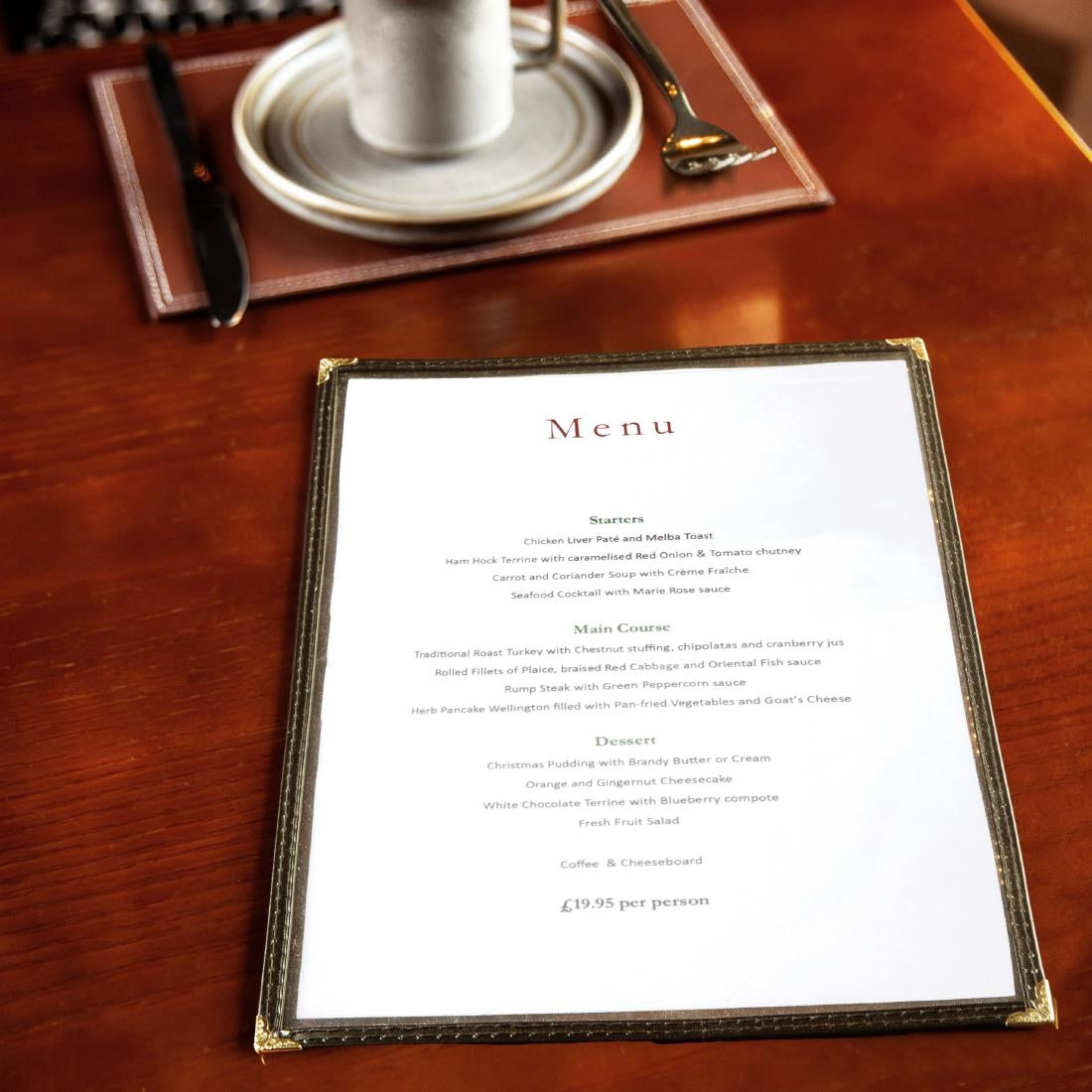 Olympia American Style Menu Cover Black A4
