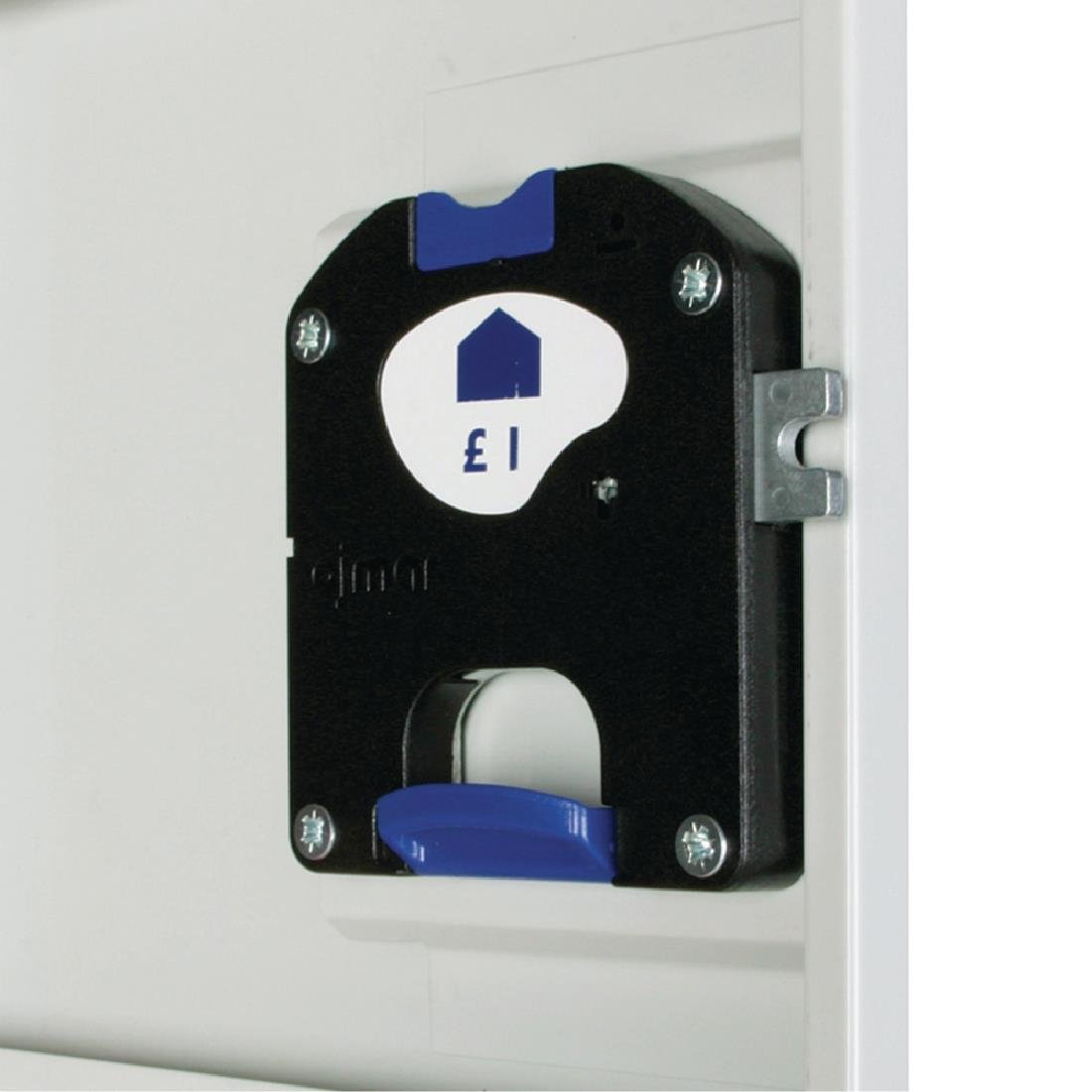 Elite Five Door Coin Return Locker with Sloping Top Red