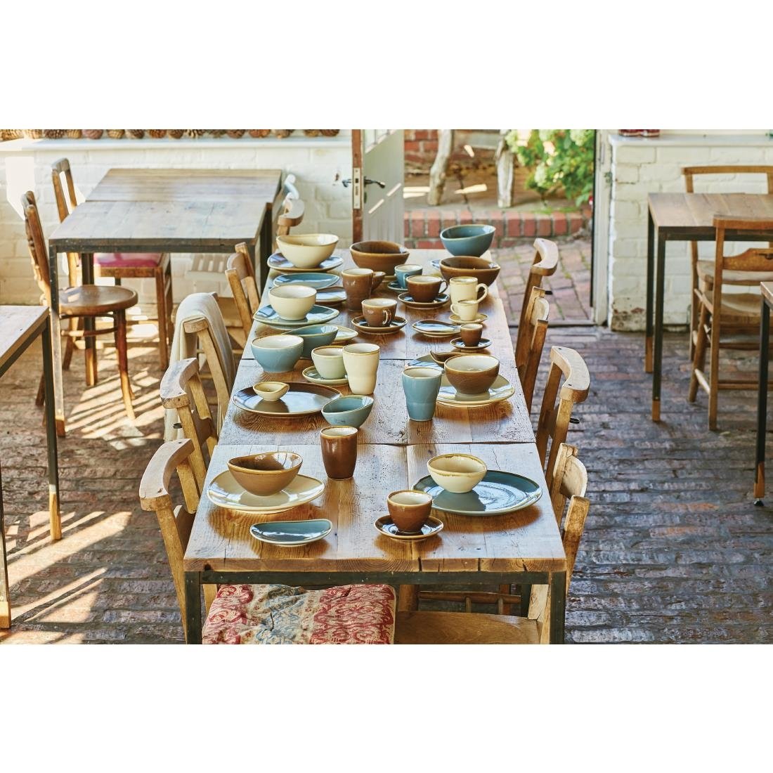 Olympia Kiln Triangular Plates Ocean 280mm (4 Pack)