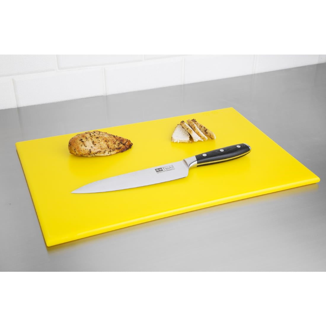 Hygiplas High Density Antibacterial Yellow Chopping Board 455x305x12mm