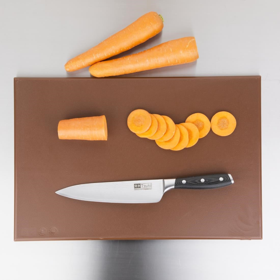 Hygiplas High Density Antibacterial Brown Chopping Board 455x305x12mm