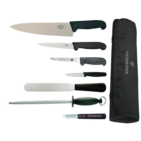 Victorinox, Hygiplas & Vogue 7-Piece Knife Set with 25cm Chef Knife